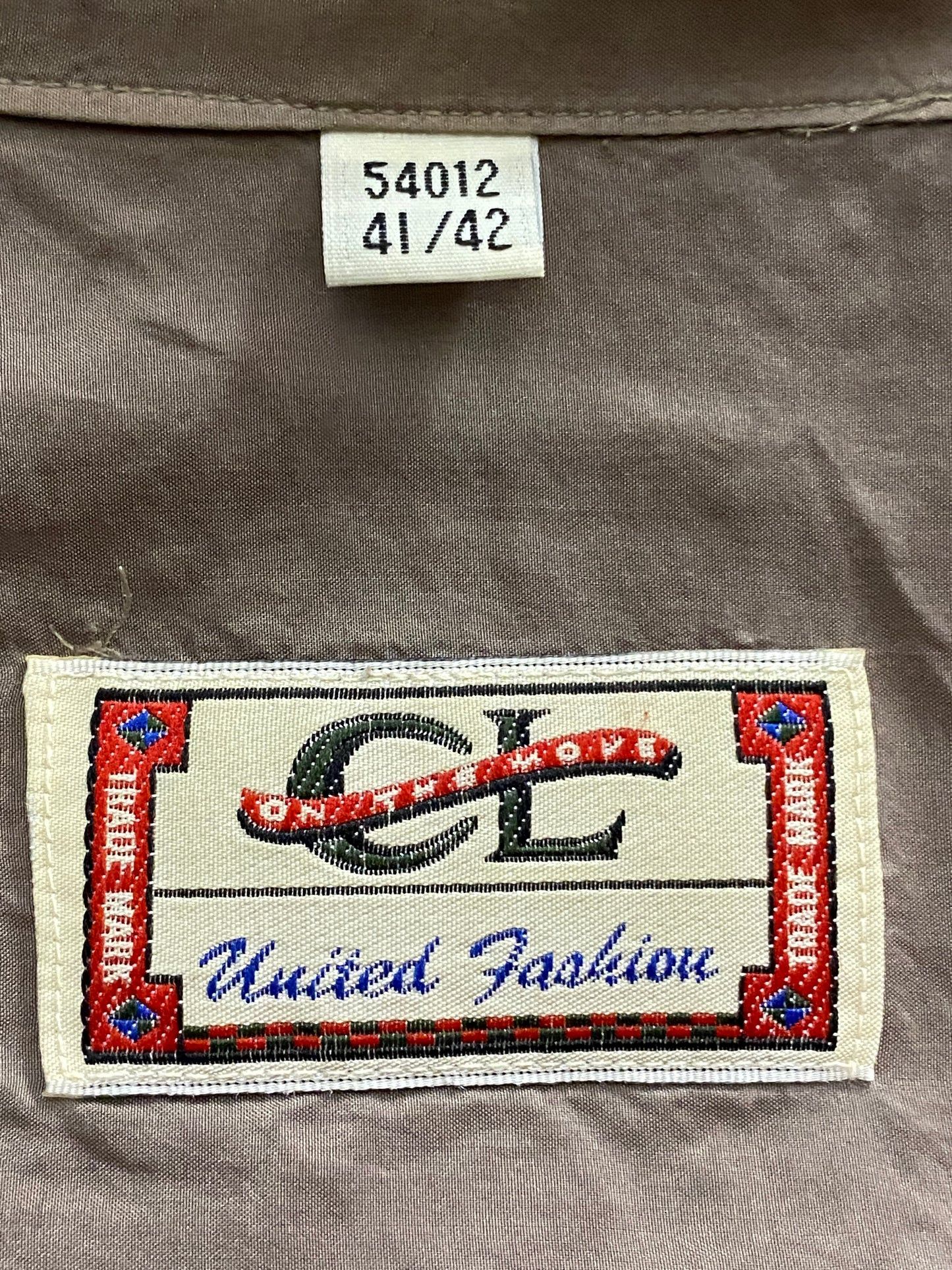 Designer × Vintage 90s Vintage Men's Shirt - L Brown Silk Size US L / EU 52-54 / 3 - 5 Thumbnail