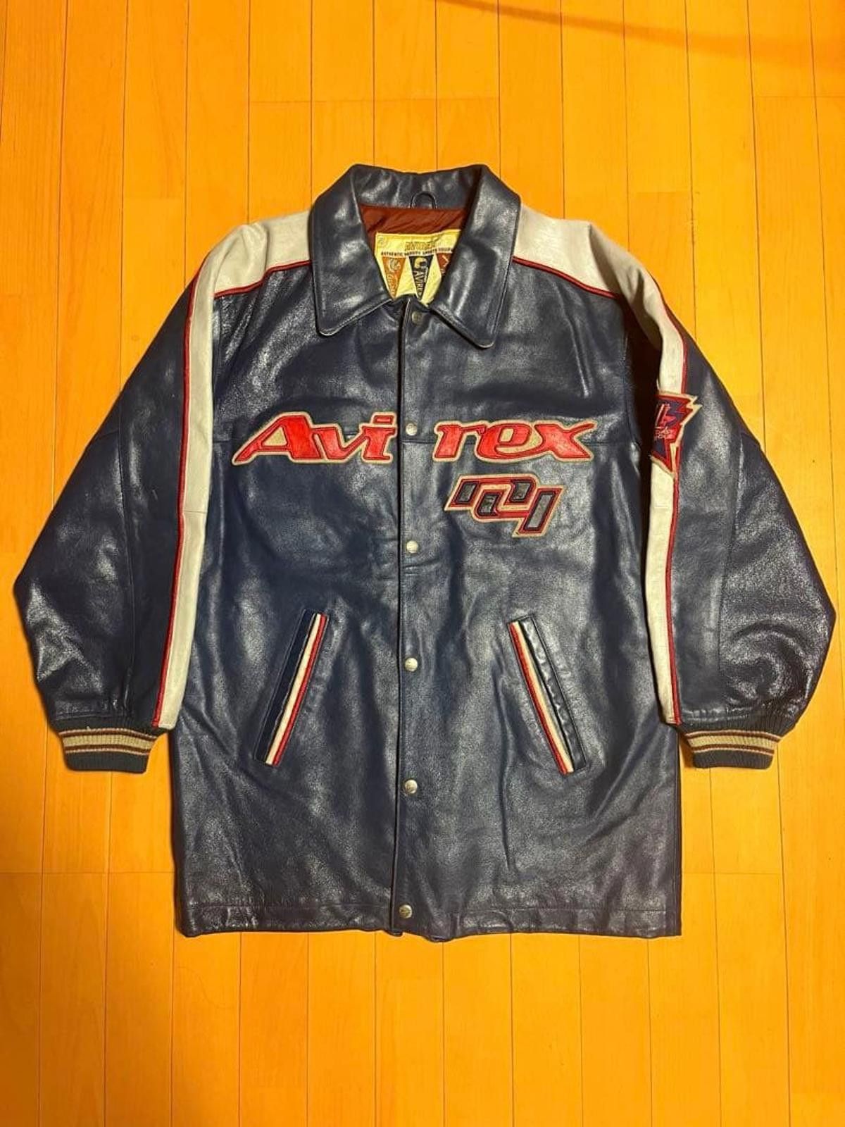 Avirex Avirex - Vintage Leather Jacket with All Star Goalers Patch Size US M / EU 48-50 / 2 - 2 Thumbnail