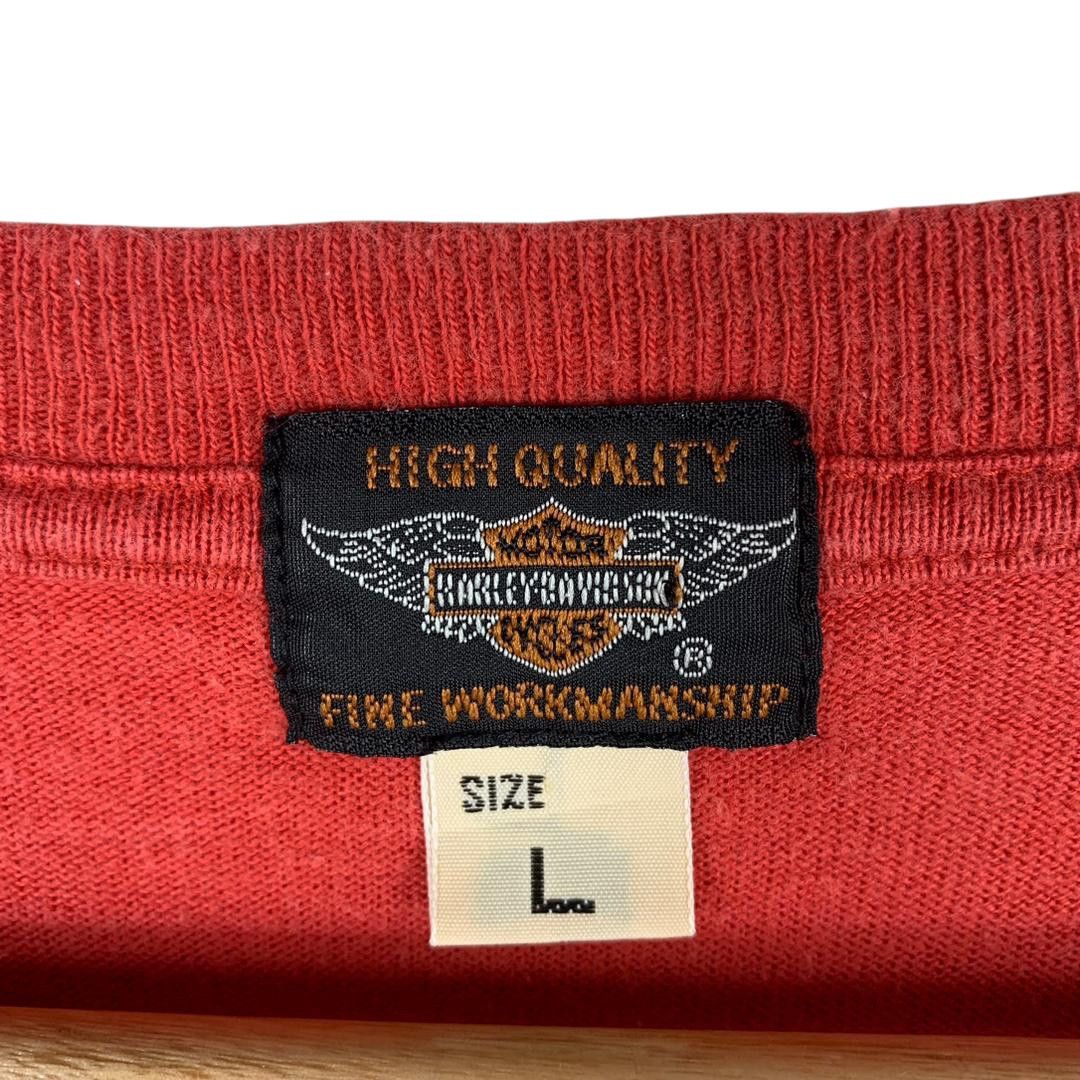 Harley Davidson Vintage 90s HARLEY DAVIDSON fire design tee Size US L / EU 52-54 / 3 - 3 Thumbnail