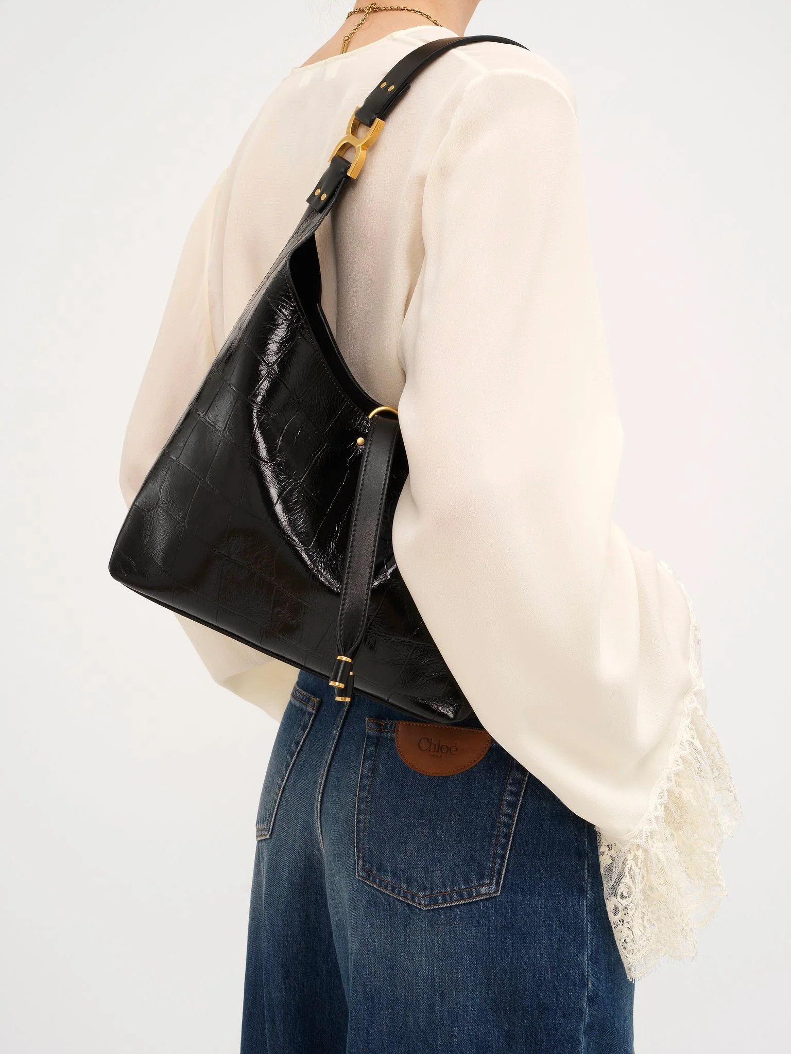 Chloe o1loc1c0626 Size: OS / Small Marcie Hobo Bag in Black Size ONE SIZE - 4 Thumbnail