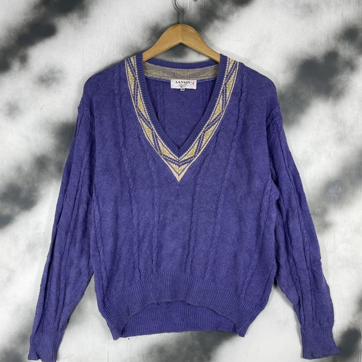 Designer × Lanvin Vintage Lanvin Studio Paris V-neck Knitwear Size US M / EU 48-50 / 2 - 1 Thumbnail