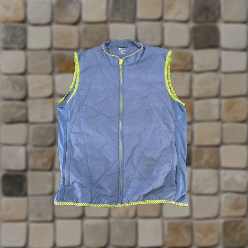 Vintage Janji Vest Women’s Medium Blue Yellow Run For Kenya Jacket Zip Sleeveless Size M / US 6-8 / IT 42-44 - 1 Thumbnail