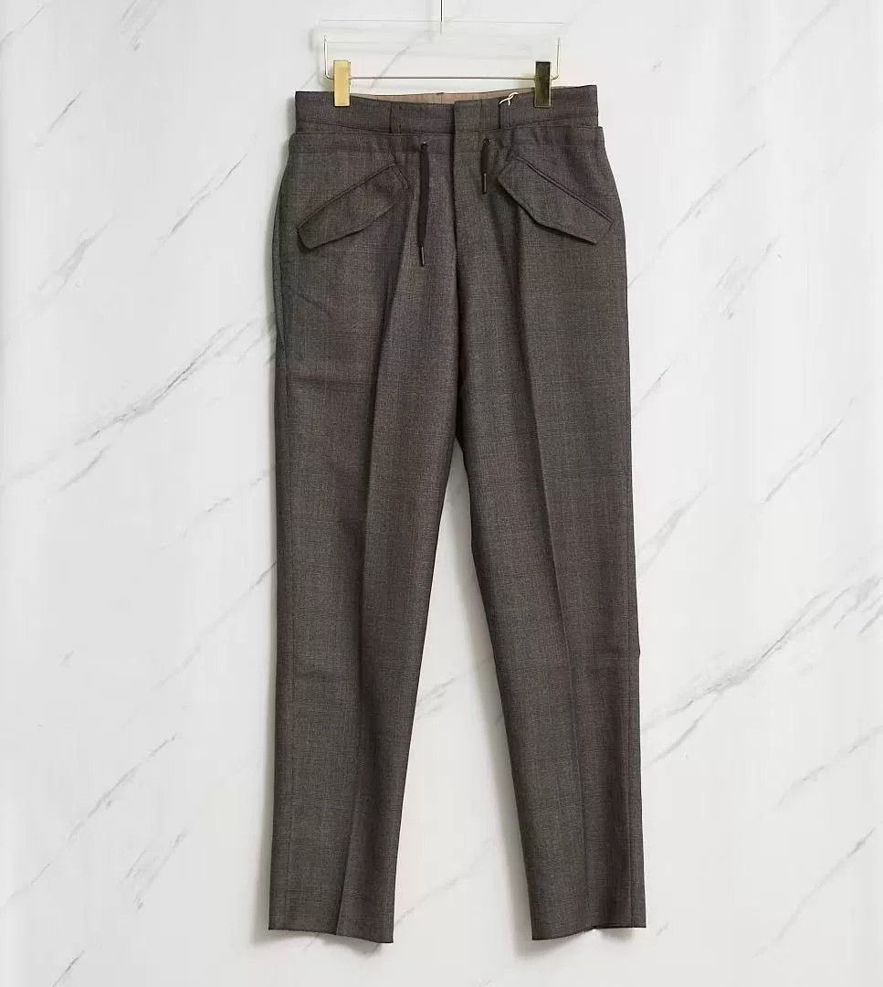 Saint Laurent Paris Saint Laurent Brown Check Drawstring Trousers Size US 28 / EU 44 - 1 Thumbnail