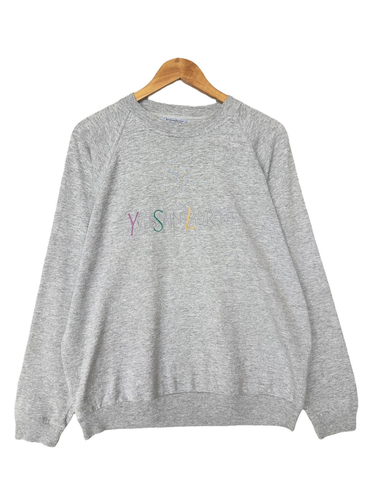 Yves Saint Laurent Vintage 90s YSL Yves Saint Laurent Spellout Sweatshirt Size US L / EU 52-54 / 3 - 1 Thumbnail