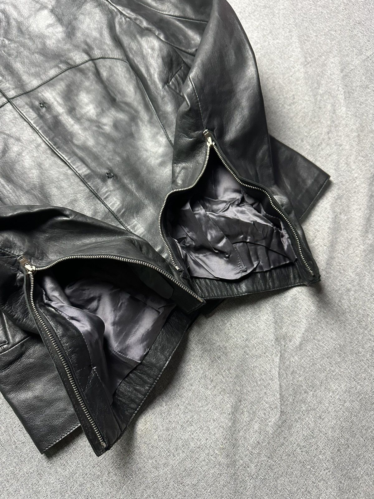 Costume National Costume National - 1990s Black Leather Moto Jacket Size S / US 4 / IT 40 - 8 Thumbnail