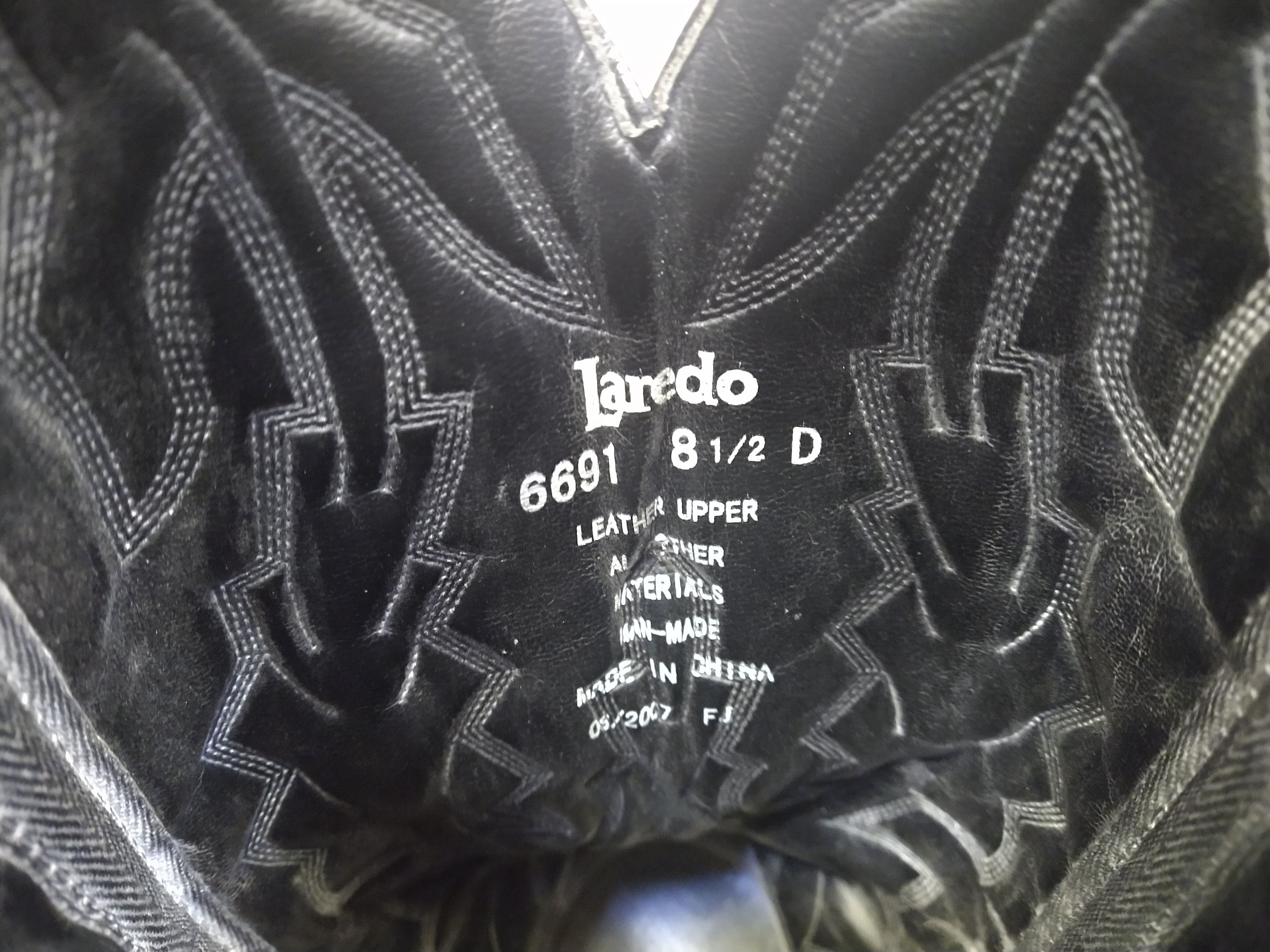 Genuine Leather × Vintage Vintage Laredo Cowboy Boots Size 8.5 D Black Leather Western Size US 8.5 / EU 41-42 - 13 Thumbnail