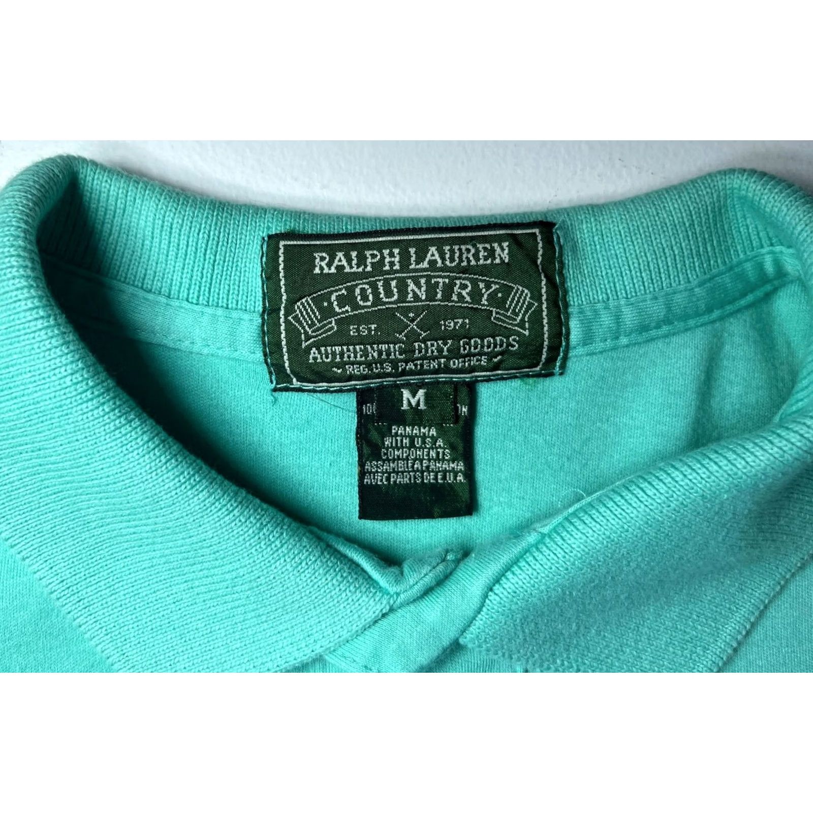 Ralph Lauren Ralph Lauren Country Polo Shirt Men's Vintage 90s Short Sleeve 100% Cotton Green Polo Shirt Mens Size US M / EU 48-50 / 2 - 6 Thumbnail