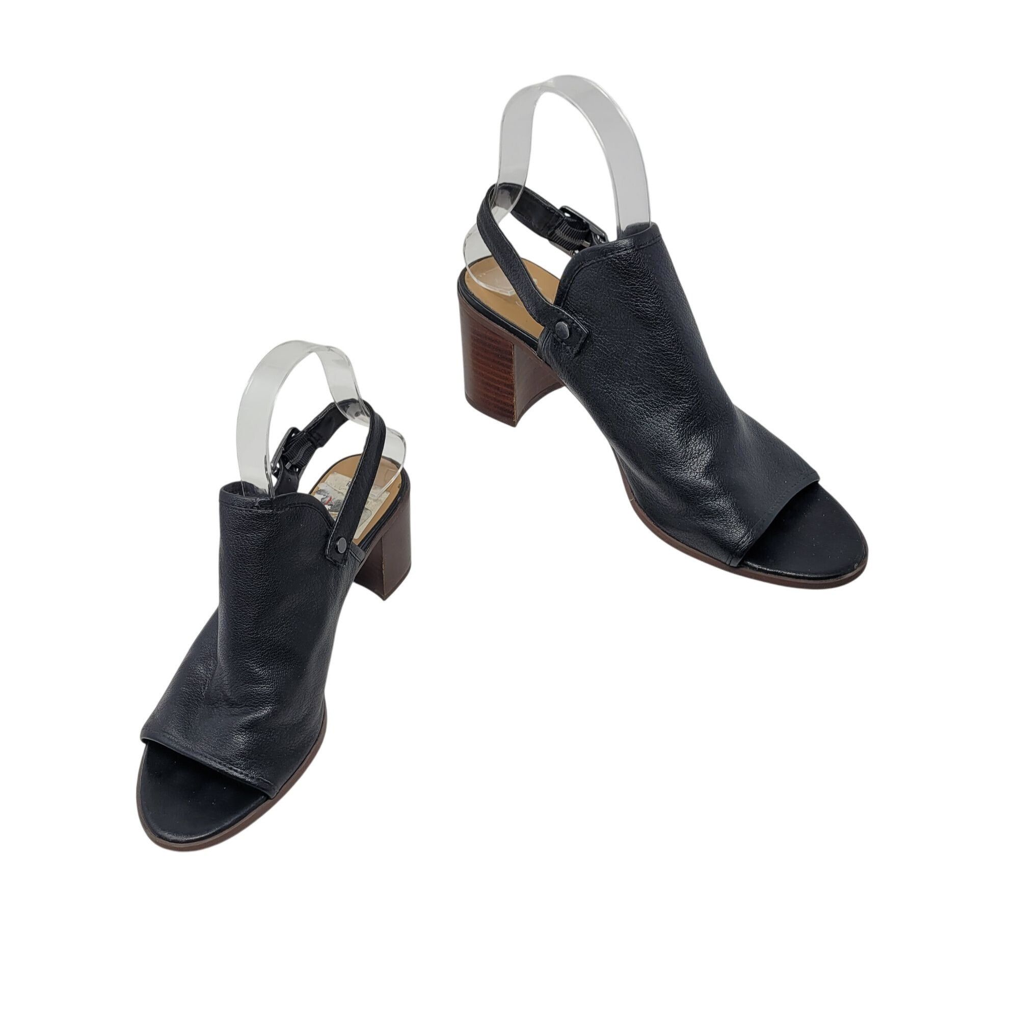 Franco Sarto Franco Sarto Womens Humor Black Leather Block Heel Sling Bac Size US 8 / IT 38 - 7 Thumbnail