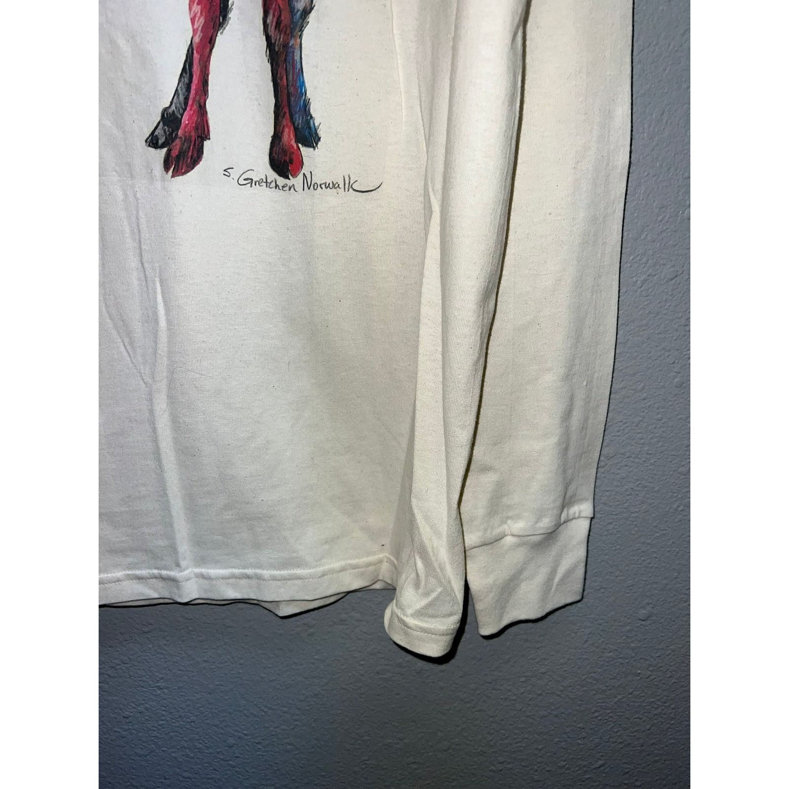 Tultex Vintage Moose Shirt Long Sleeve Art Artwork Animal Nature M Size US M / EU 48-50 / 2 - 6 Thumbnail