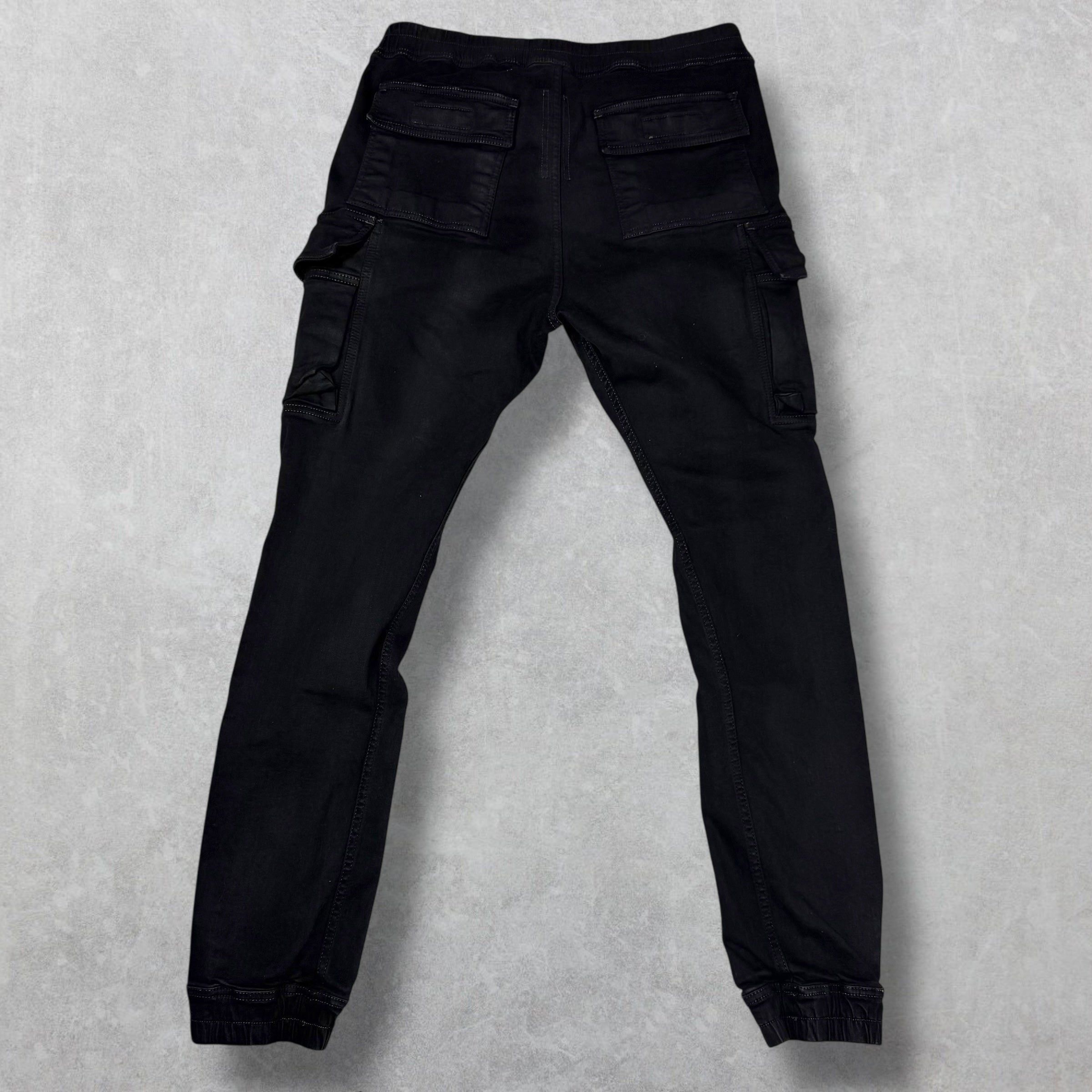 Rick Owens Rick Owens DRKSHDW 'Mastodon' Black Denim Cargo Pants XL Size US 36 / EU 52 - 2 Thumbnail