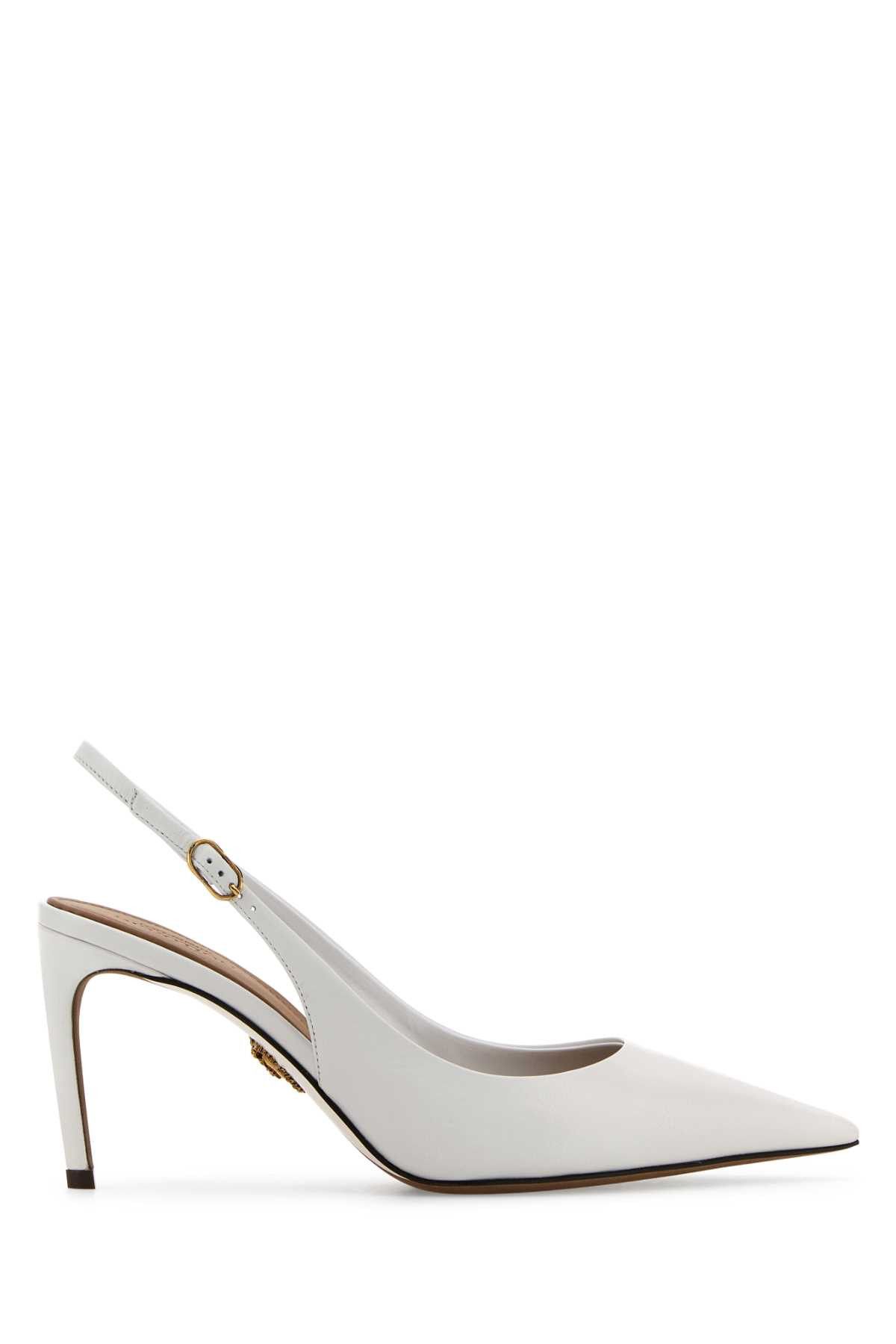 Dolce Gabbana White Leather Devotion 75 Pumps Shoes, Women's (Size 9)