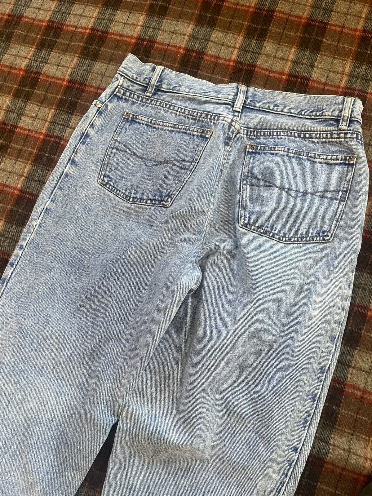 Anchor Blue Vintage 90’s Light Washed Anchor Blue Loose Denim Jeans 13 Size 32" / US 10 / IT 46 - 9 Thumbnail