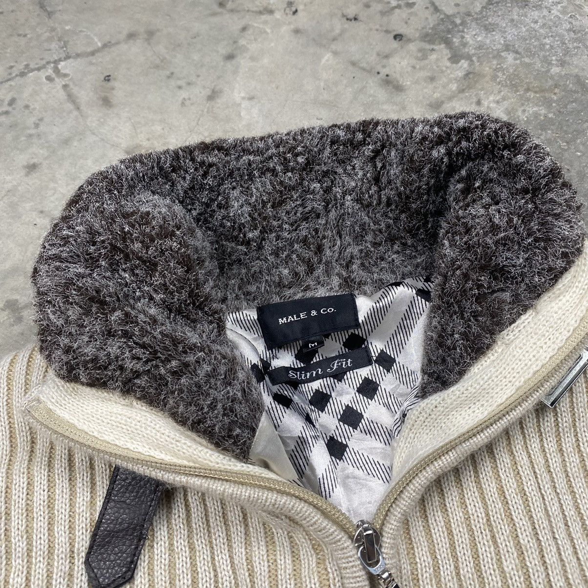 If Six Was Nine × Japanese Brand × Le Grande Bleu (L.G.B.) Rare Male&Co Cable Knit Fur Zipped Up Sweaters Jacket Size US M / EU 48-50 / 2 - 6 Thumbnail