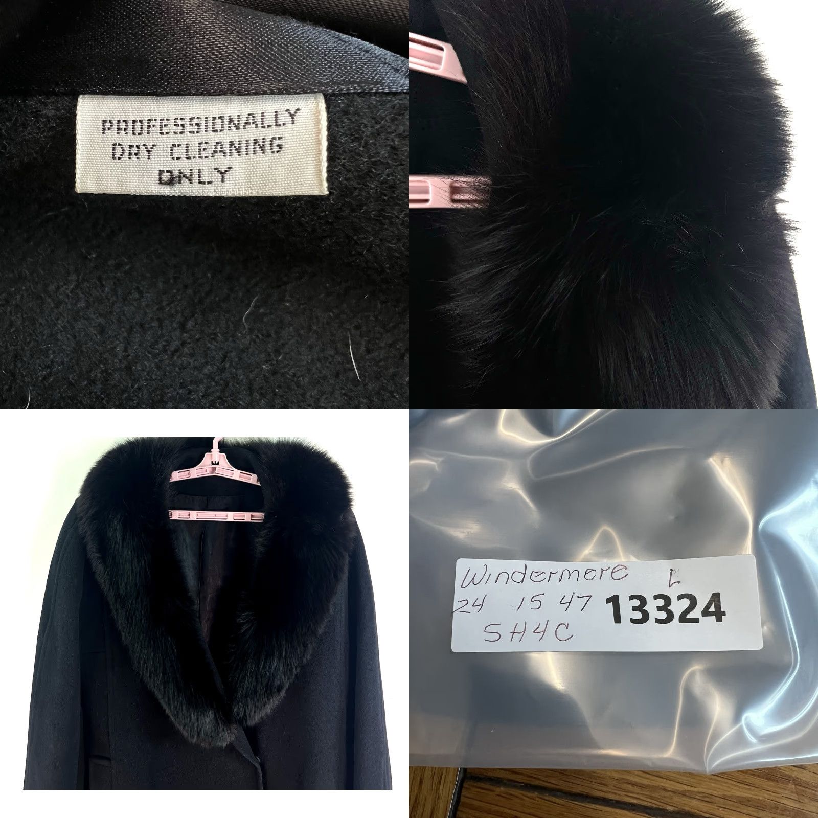 Vintage VINTAGE Forstmann 100% Wool Mink Fur Collar Coat Eveningwear Womens Size L Black 1960s Size L / US 10 / IT 46 - 8 Thumbnail