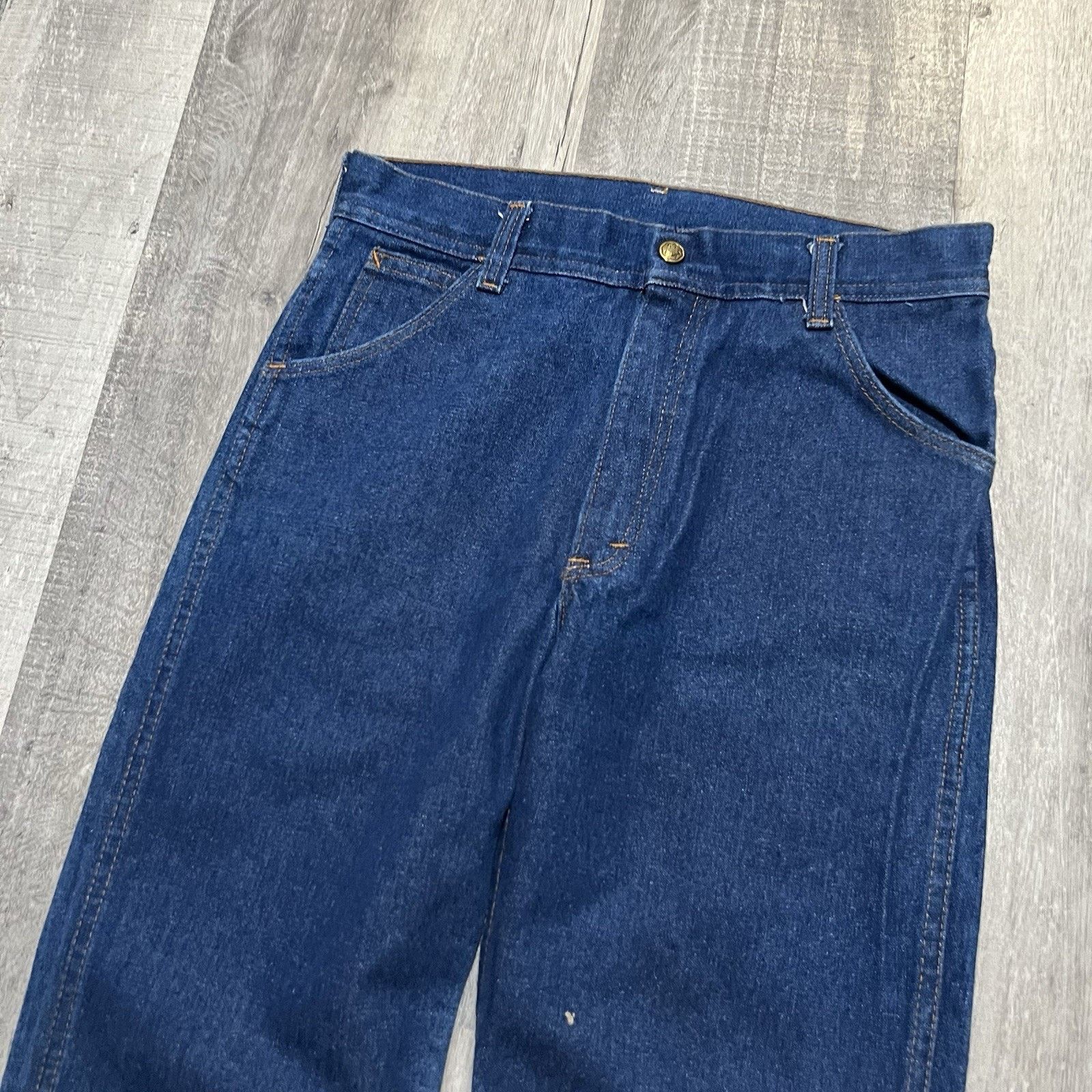 Vintage VTG Women's Dark Wash Western Boot Cut Denim Jeans USA 70s Size 29" - 3 Thumbnail