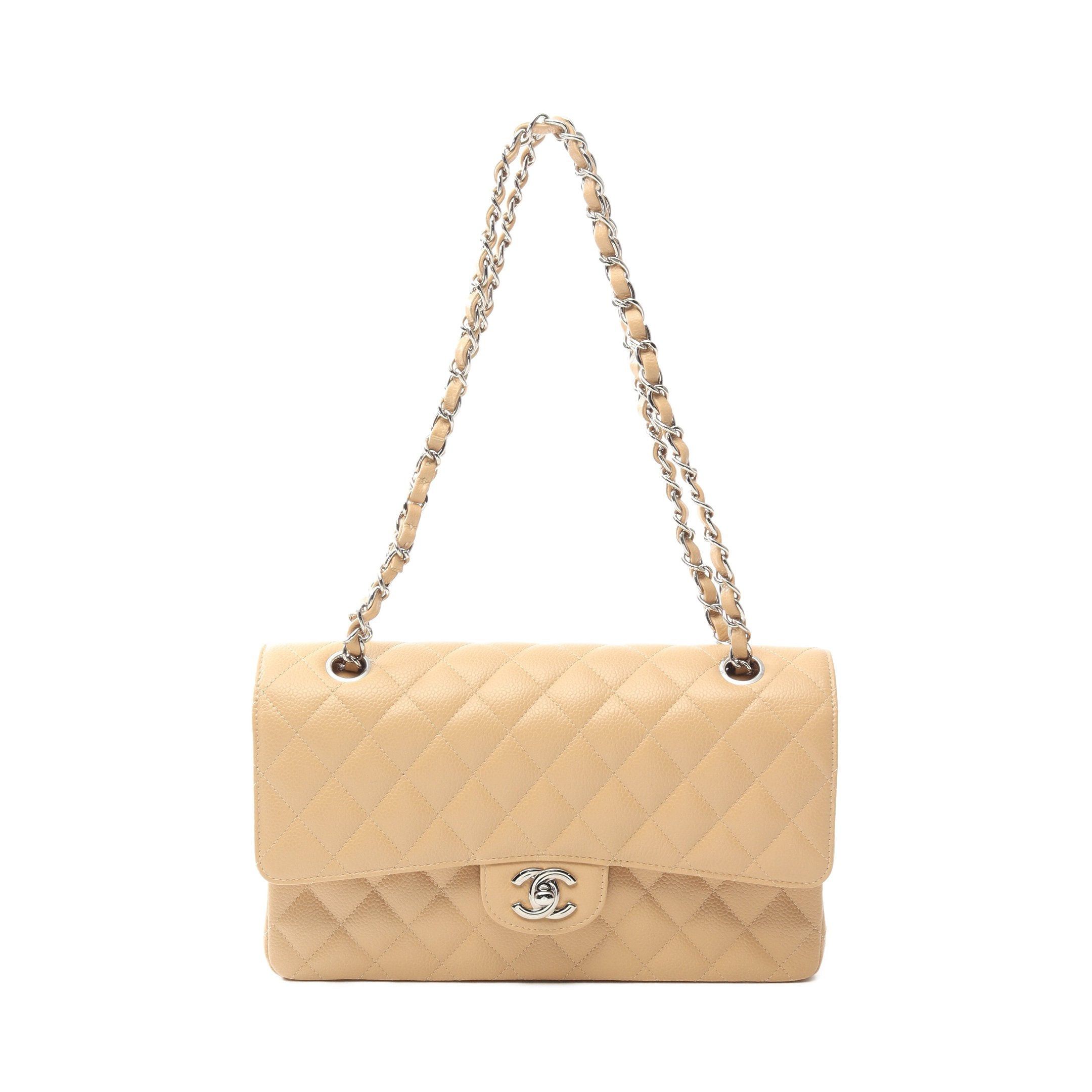 Chanel Chanel Matelasse Double Flap Chain Shoulder Bag Caviar Skin Beige Silver Hardware Size ONE SIZE - 1 Thumbnail