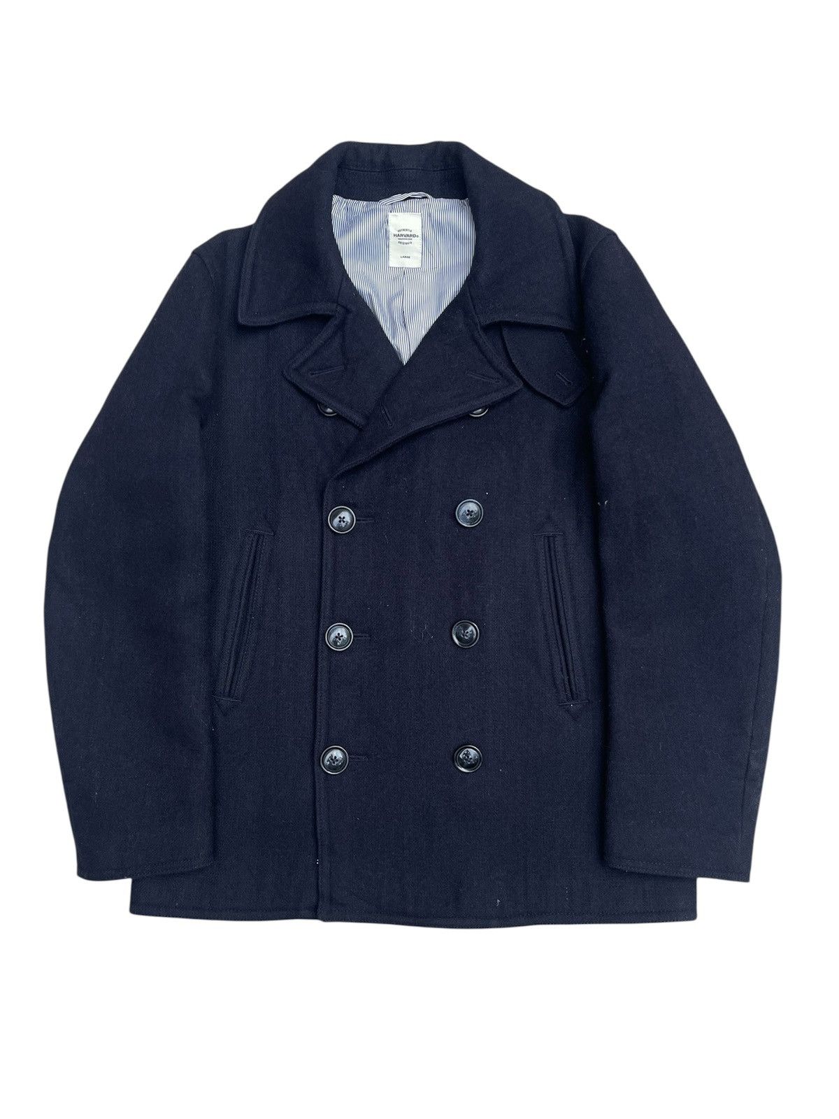 Vintage Harvard Wool Navy Pea Coat