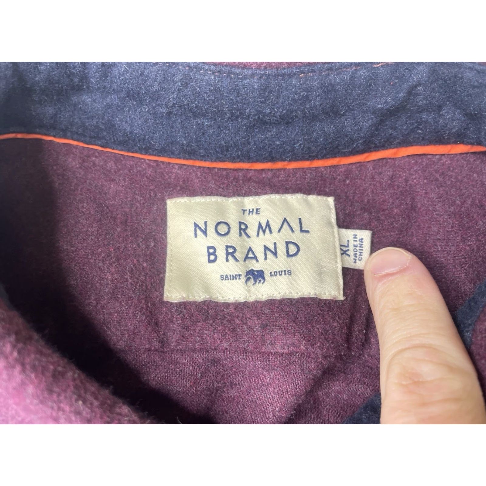 J Brand The Normal Brand Shirt Mens XL Maroon Long Sleeve Flannel Shirt Size US XL / EU 56 / 4 - 3 Thumbnail