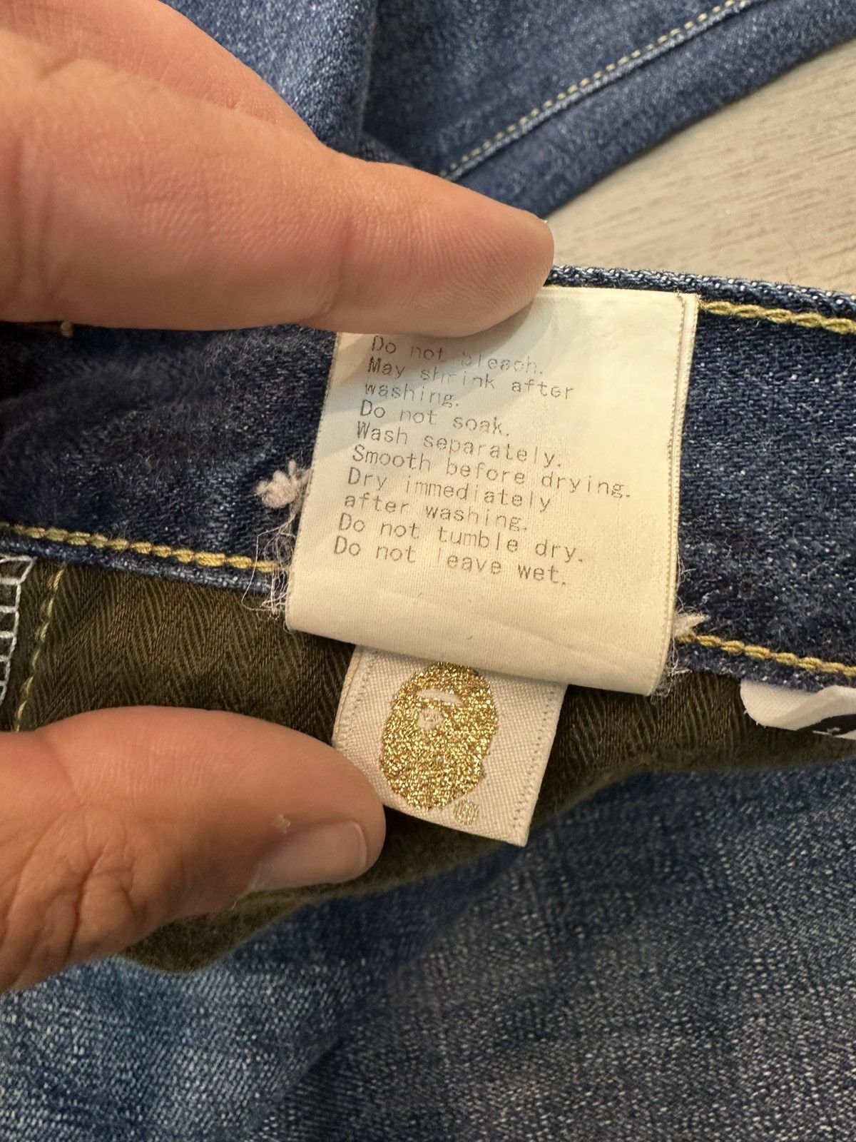 Bape A Bathing Ape (BAPE) Selvedge Denim Jeans – Ape Head Pocket Size US 32 / EU 48 - 13 Thumbnail