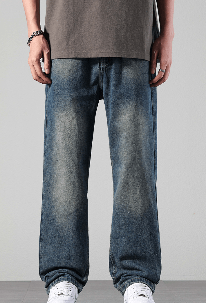 Japanese Brand × Jean Vintage straight outdoor washed all-match wide-leg jeans Size US 32 / EU 48 - 1 Thumbnail