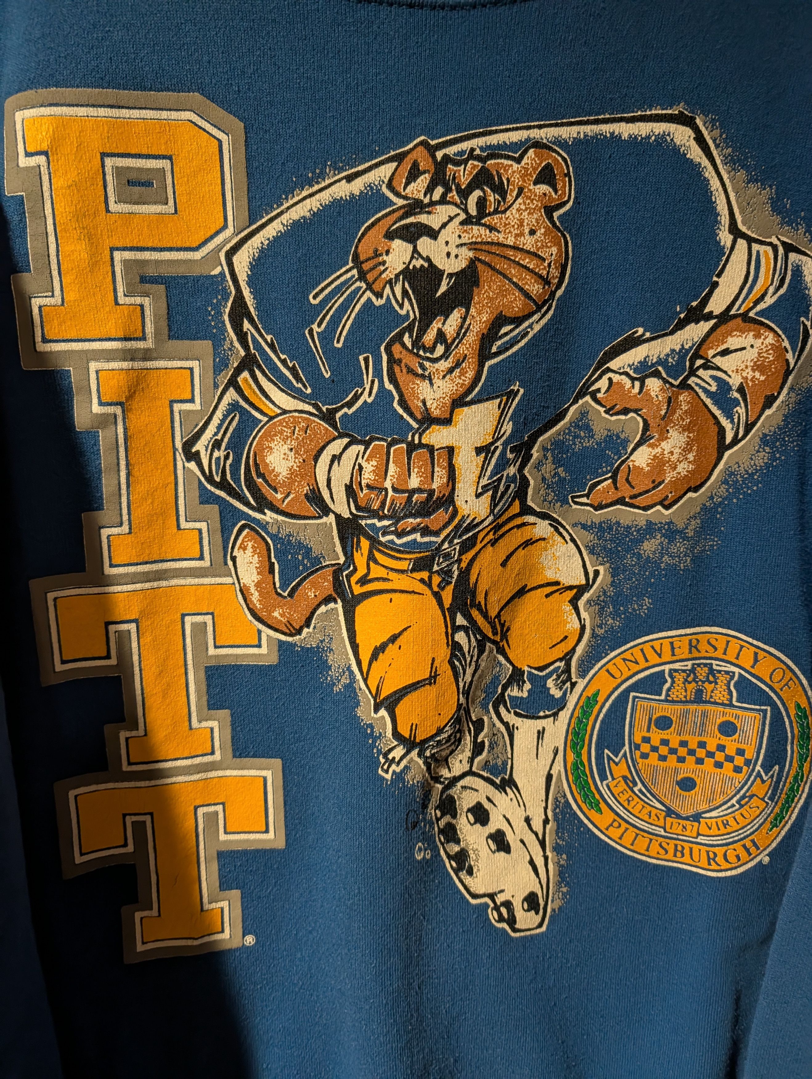 NCAA Vintage University Of Pittsburgh Pitt Panthers Sweatshirt Size US XXL / EU 58 / 5 - 2 Thumbnail