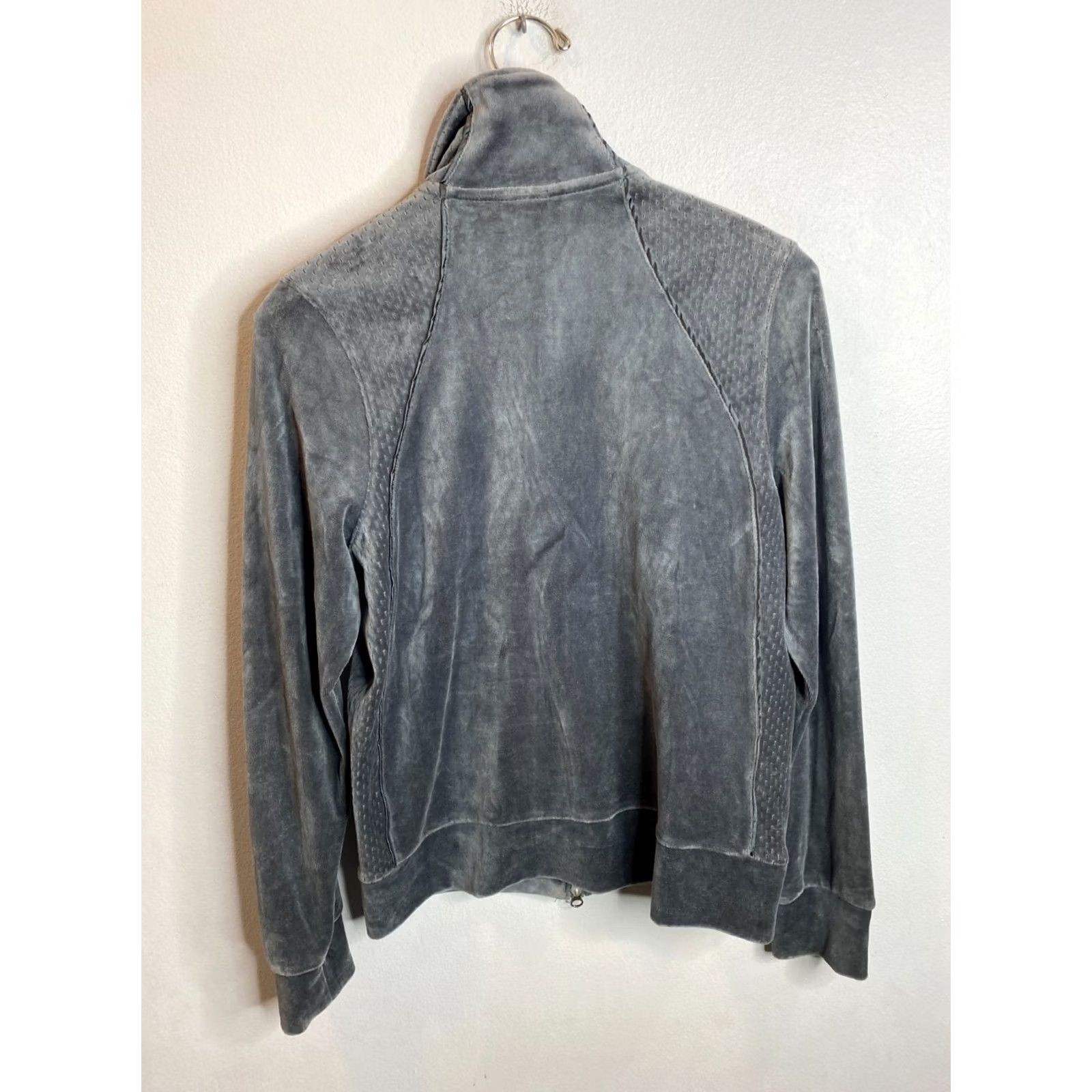 Nike VINTAGE Nike Full Zip Jacket Women's Medium Gray Velour Y2K Size M / US 6-8 / IT 42-44 - 5 Thumbnail