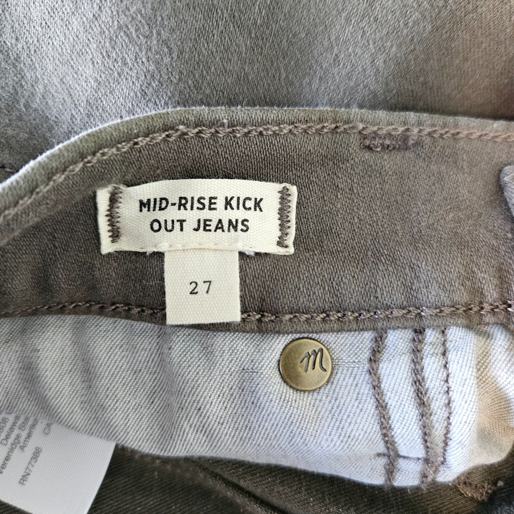 Madewell Madewell Womens Jeans Mid Rise Kick Out Size 27 Driftwood Brown Denim Size 27" / US 4 / IT 40 - 7 Thumbnail