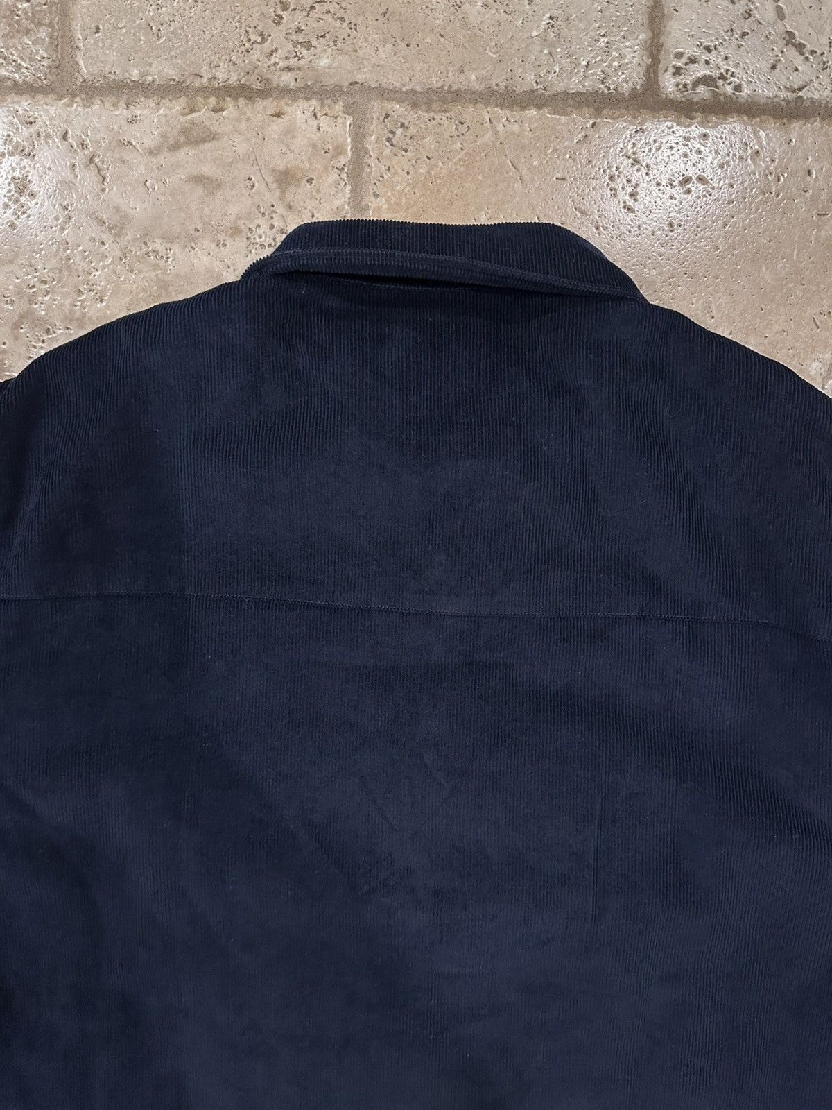 Prada Prada Corduroy Logo Snap Button Up Navy Shirt Jacket Size US L / EU 52-54 / 3 - 15 Thumbnail