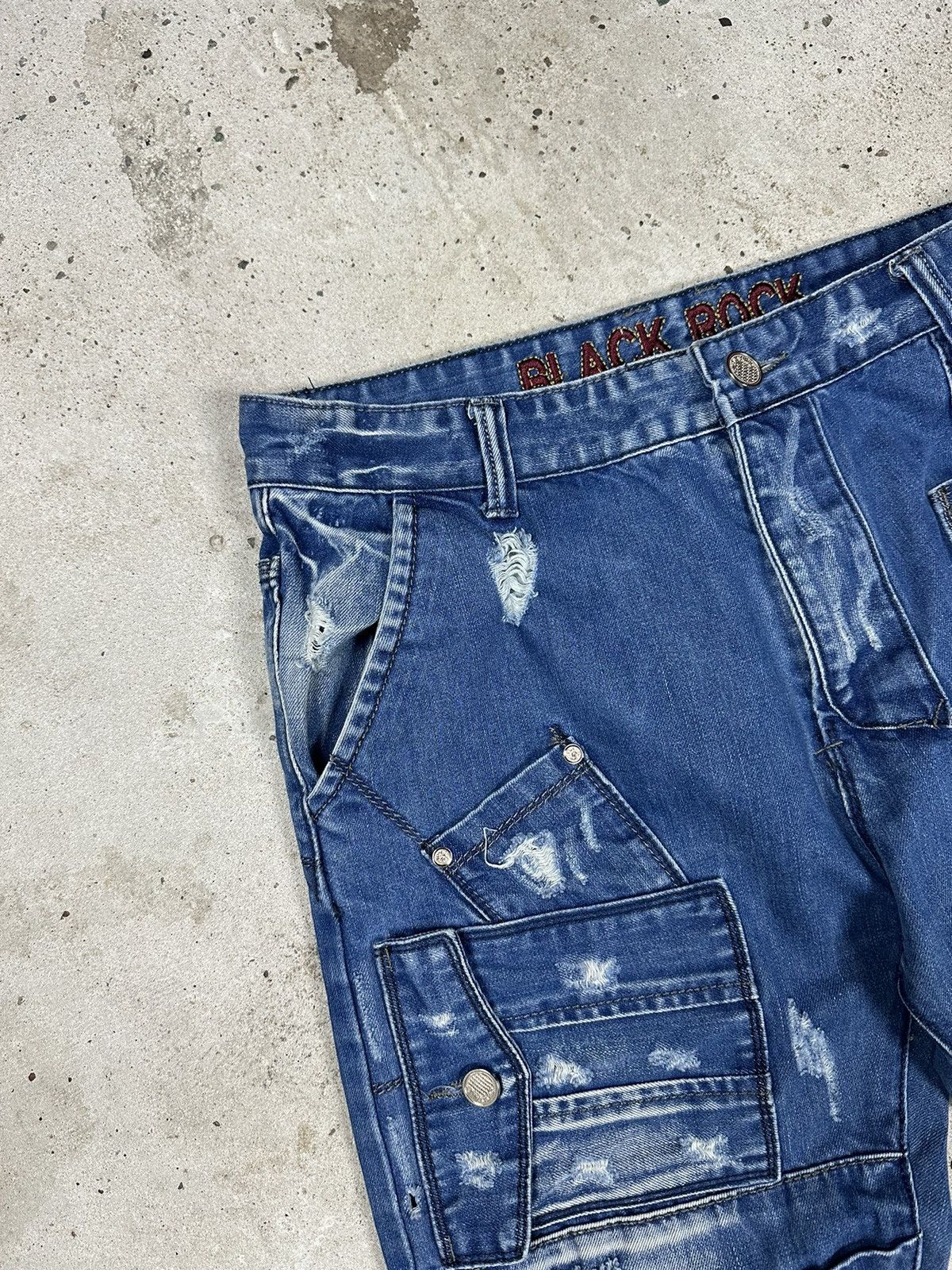 If Six Was Nine × Vintage Vintage Y2K Cargo Distressed Reworked Denim Pants Jeans Size US 32 / EU 48 - 7 Thumbnail