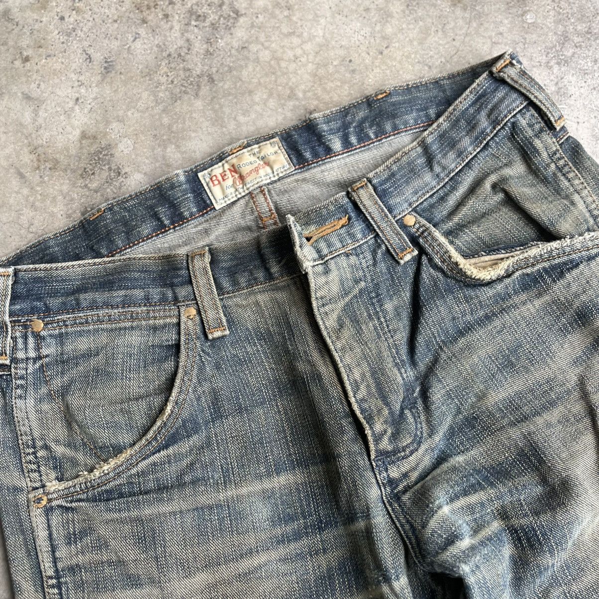 Wrangler 🔥Vintage 80s Wrangler Stoned Washed Ripped Denim Jeans Size US 32 / EU 48 - 12 Thumbnail