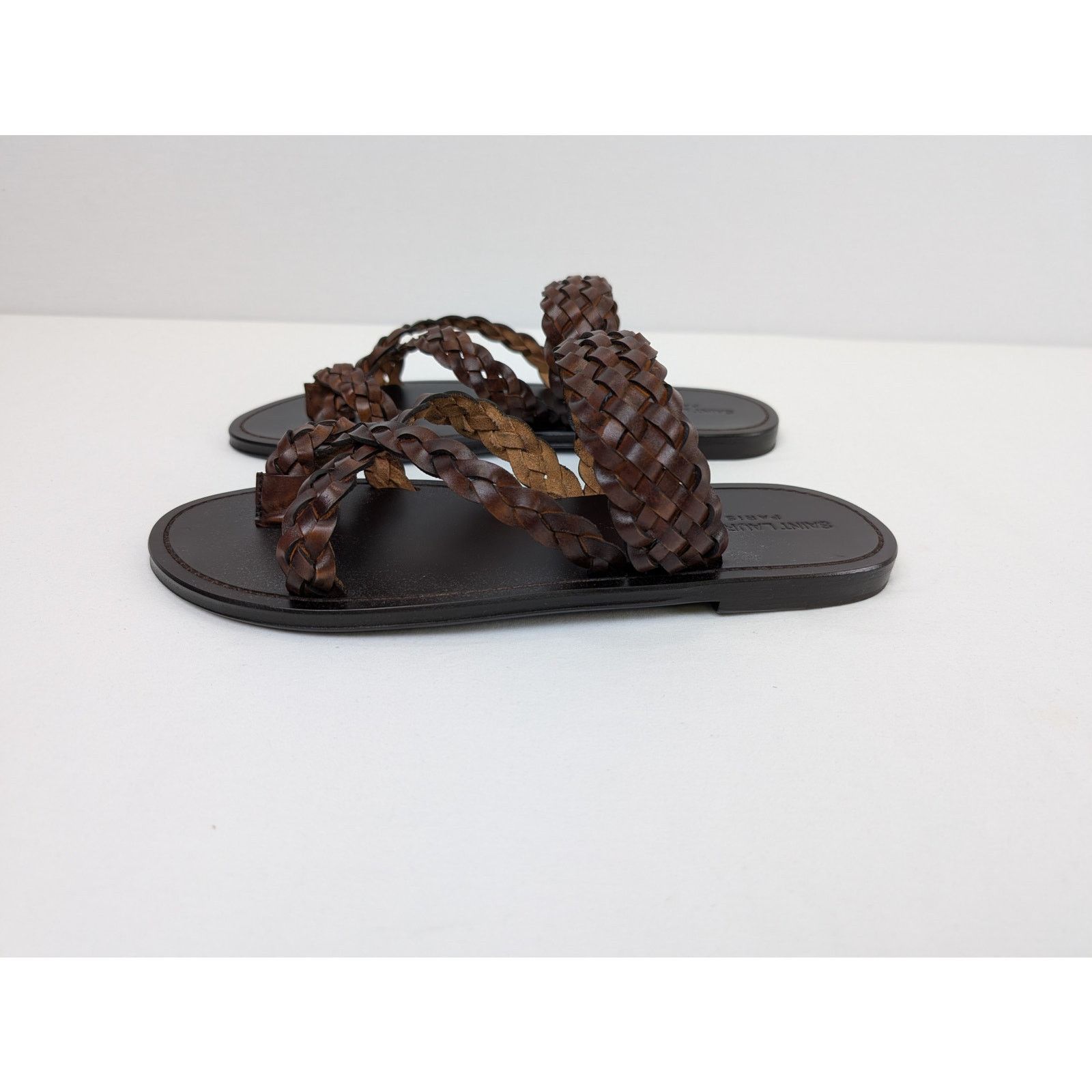 Saint Laurent Paris o1rshd1 Neil 05 Sandal Slipper slide in Dark Brown Size US 11 / EU 44 - 12 Thumbnail
