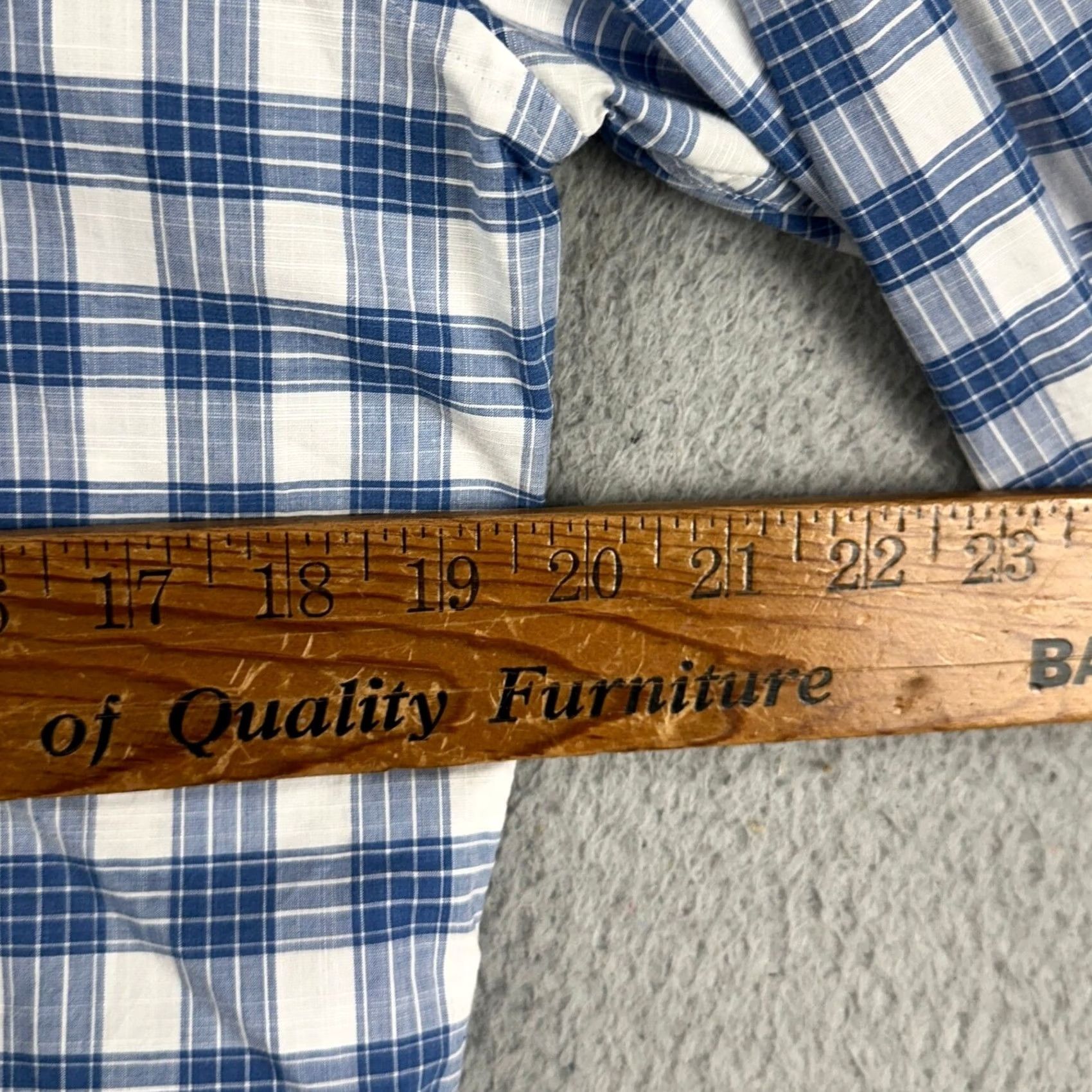 johnnie-O Johnnie-O Hangin Out Mens Button Down Shirt Medium Blue White Plaid Hemp Blend - Size - Pre-Owned Good - Size US M / EU 48-50 / 2 - 7 Thumbnail