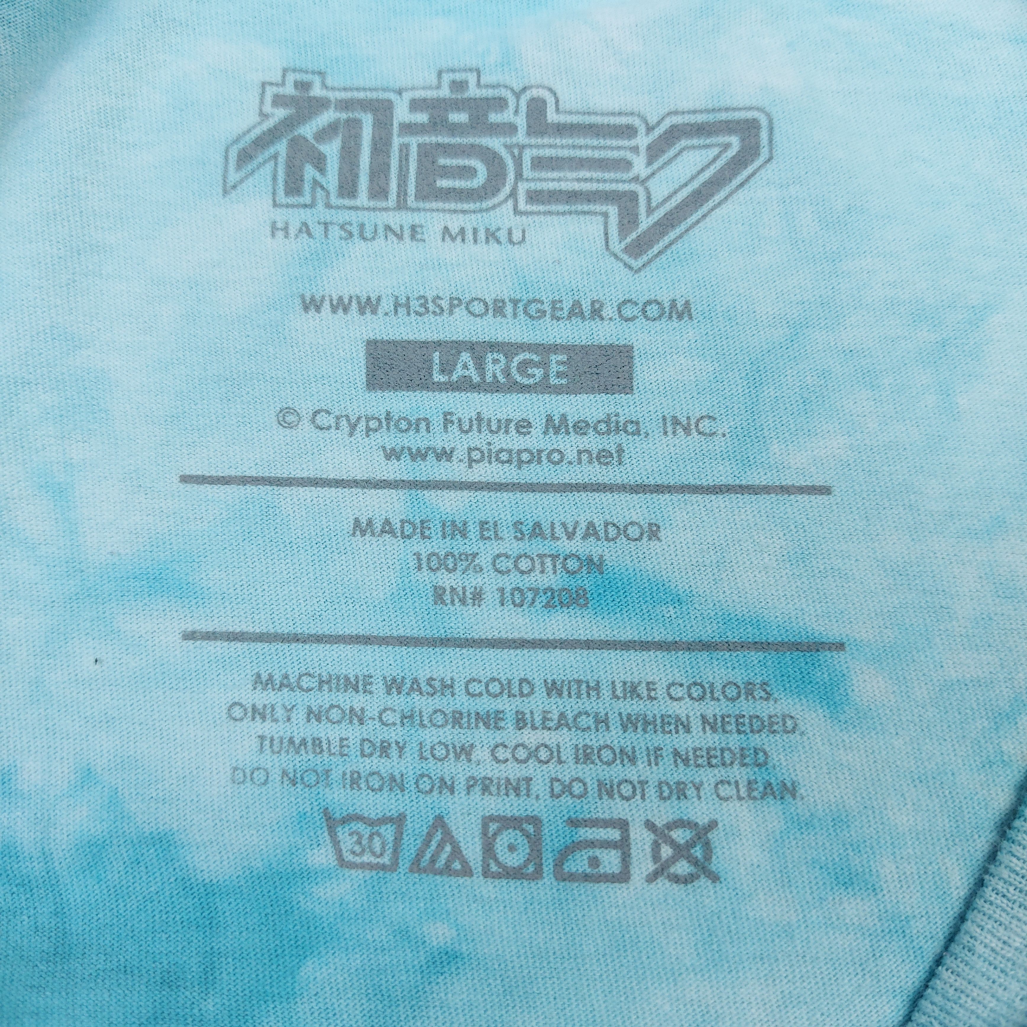 Anime 2022 Hatsune Miku Teal Tie-Dye Hot Topic Official TEE Size US L / EU 52-54 / 3 - 9 Thumbnail