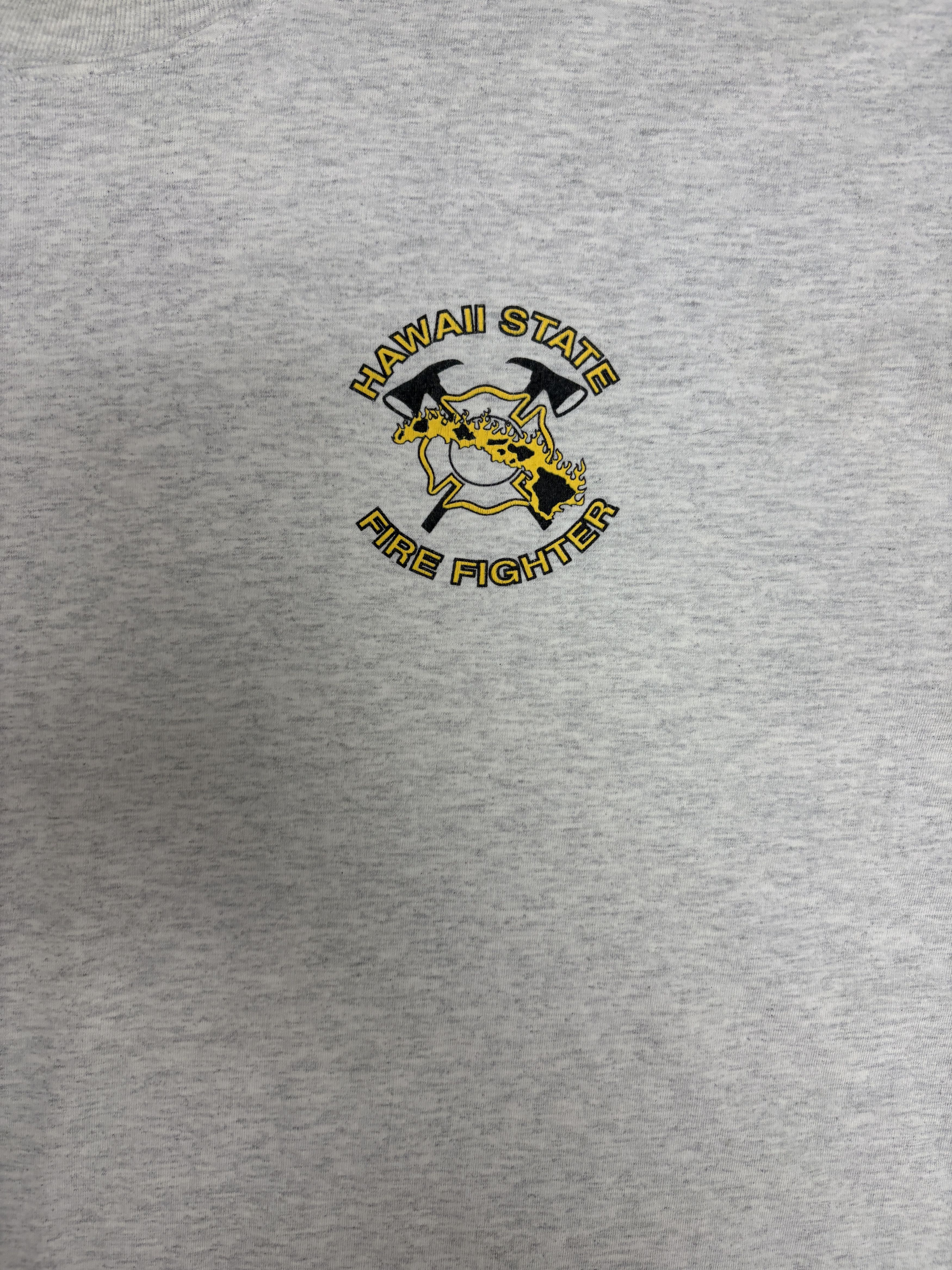 Vintage Hawaii State Fire Fighter Vintage Grey T-Shirt Tee Size US XL / EU 56 / 4 - 2 Thumbnail