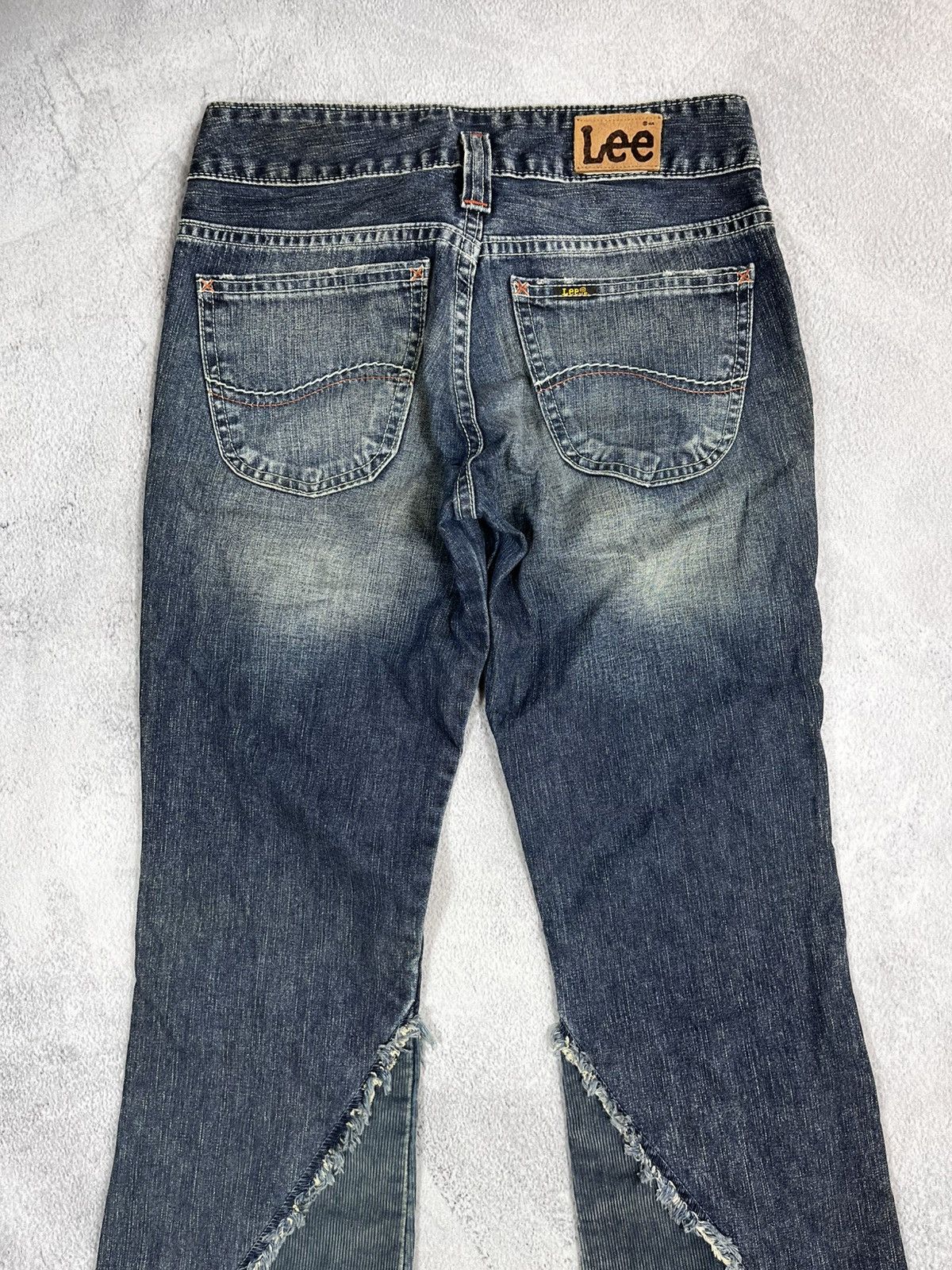 Lee VintageY2K Lee Flared bootcut denim patchwork faded jeans Size 27" / US 4 / IT 40 - 3 Thumbnail