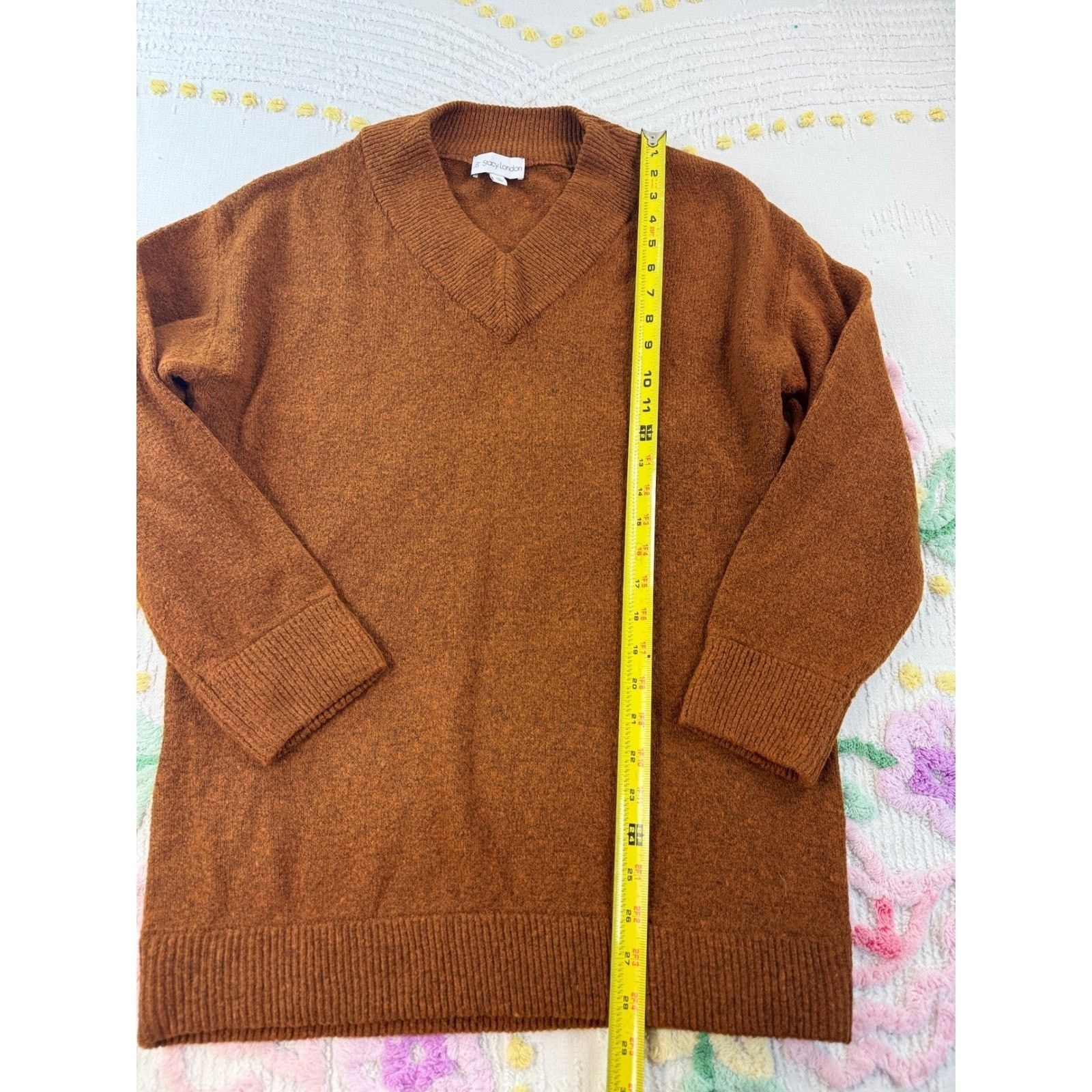 & Other Stories By Stacy London Burnt Orange V-Neck Tunic Sweater XS A670717 Size XS / US 0-2 / IT 36-38 - 3 Thumbnail