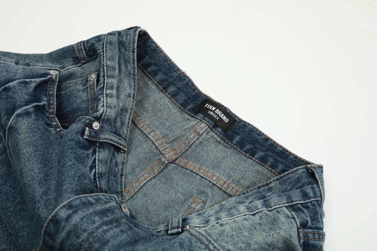 Japanese Brand × Jean Men's vintage heavy washed lightning crack cleanfit jeans Size US 32 / EU 48 - 4 Thumbnail