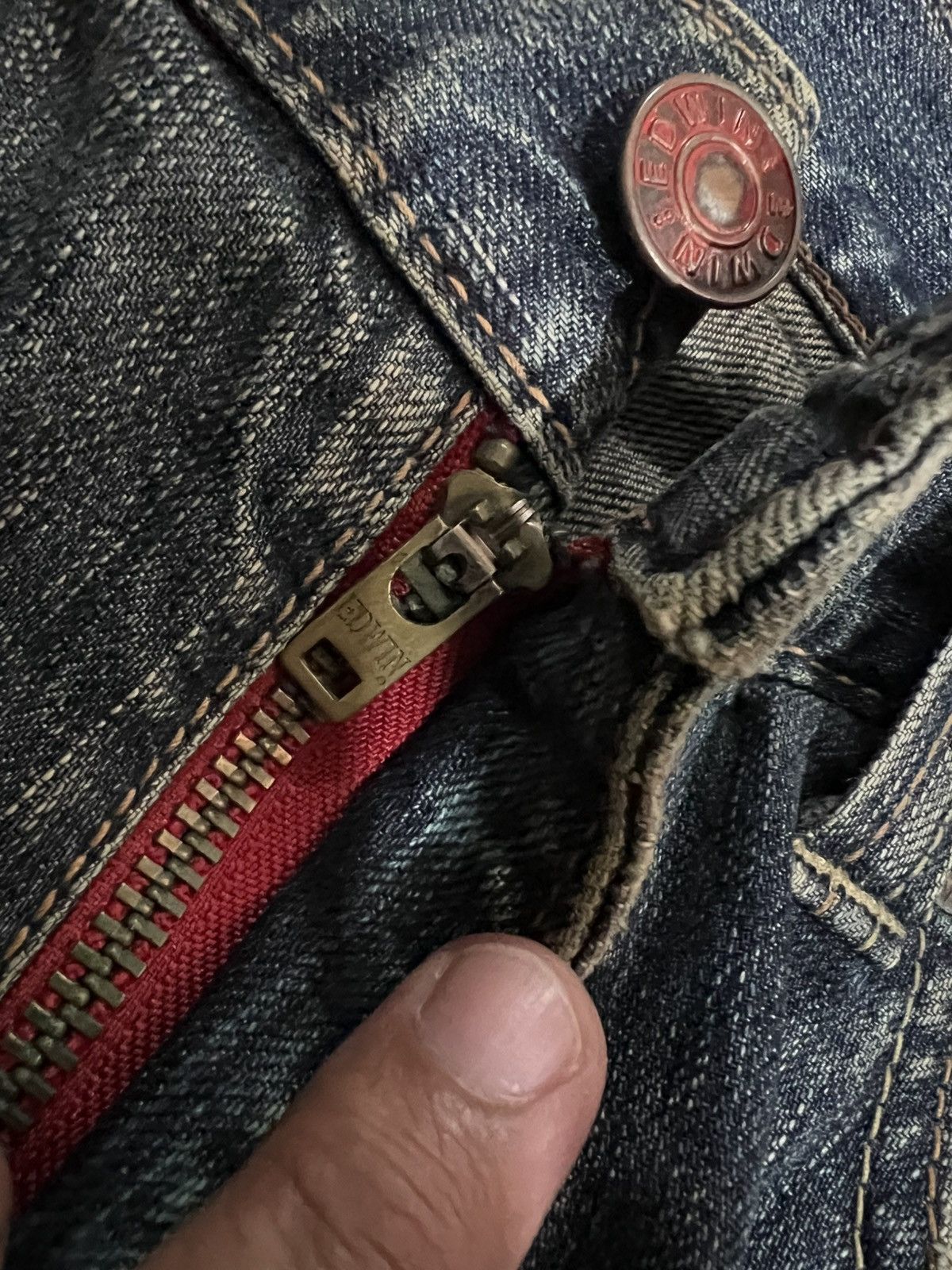 Edwin × If Six Was Nine 🌈Flare Vintage Edwin 503 Blue Trip Distressed Mud Wash Jean Size US 34 / EU 50 - 13 Thumbnail