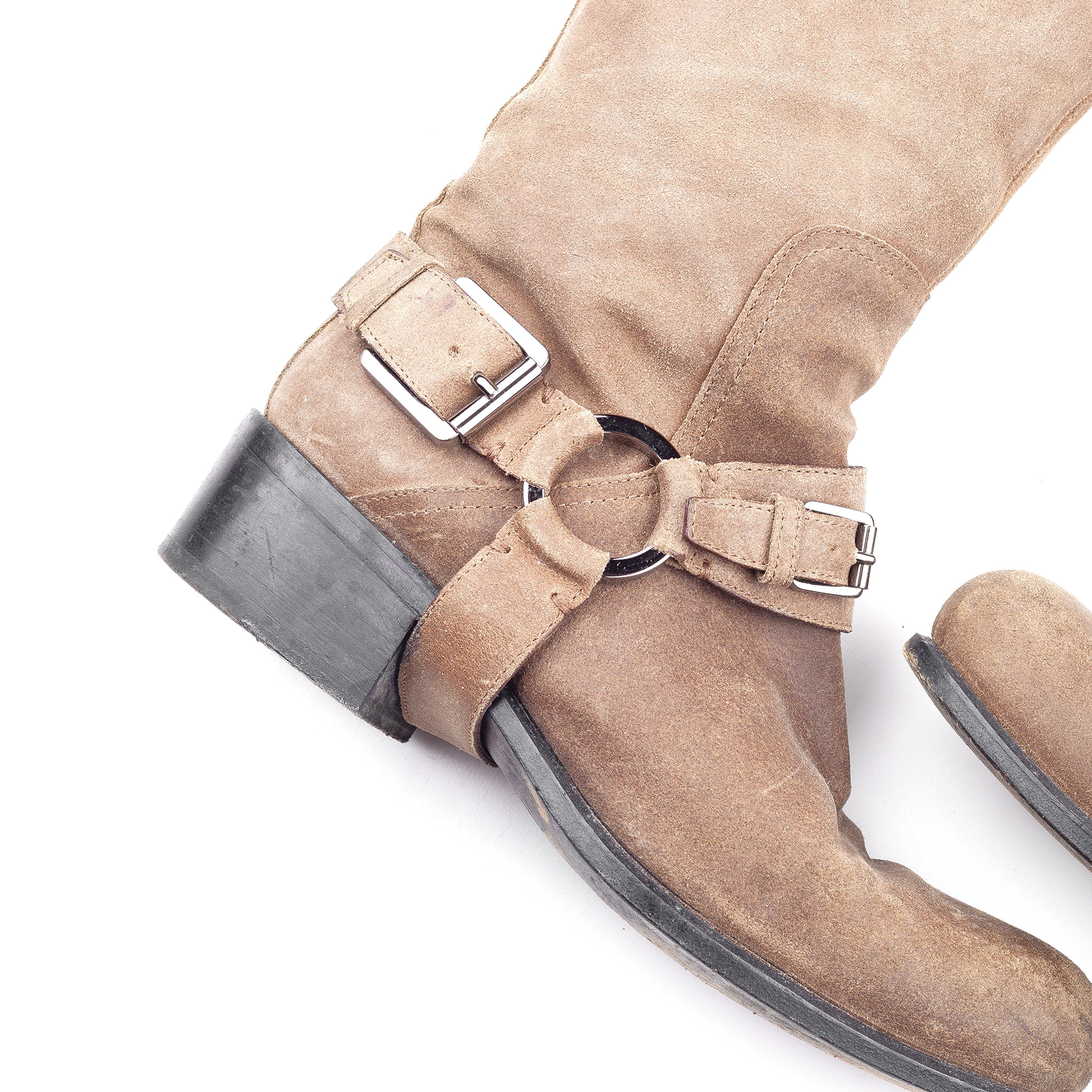 Dior Christian Dior Over The Knee Brown Leather Boots (37,5 EU) Size US 6.5 / IT 36.5 - 3 Thumbnail