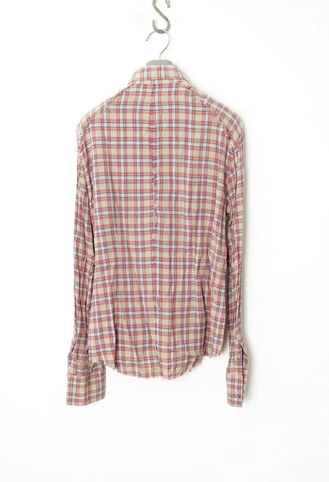 FACTOTUM Factotum Distressed Plaid Hammered Button Bell Sleeve Shirt Size US S / EU 44-46 / 1 - 5 Thumbnail