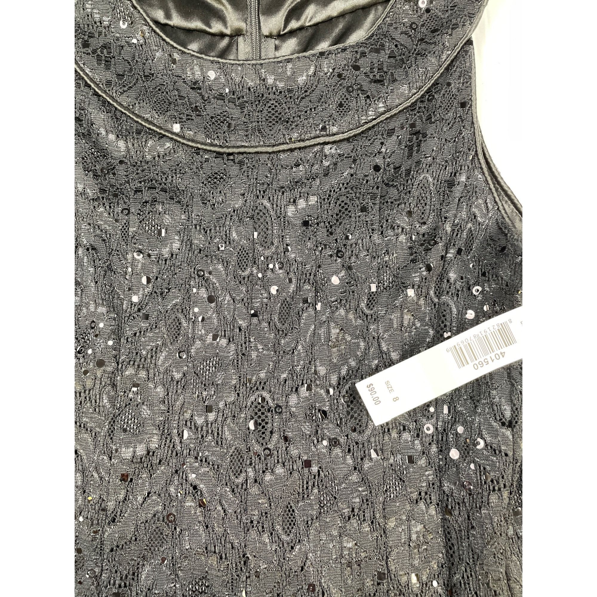 Other R & M Richards Women's Black Sleeveless Lace & Sequence Dres Size M / US 6-8 / IT 42-44 - 5 Thumbnail
