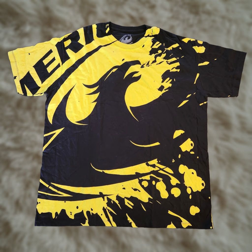 J Brand VINTAGE not - actual title provided; cannot assume vintage. Crazy AOP Phynix Graphic Rugby Brand T Shirt Tee Mens 2XL Black Yellow Awmercan Size US XXL / EU 58 / 5 - 1 Thumbnail