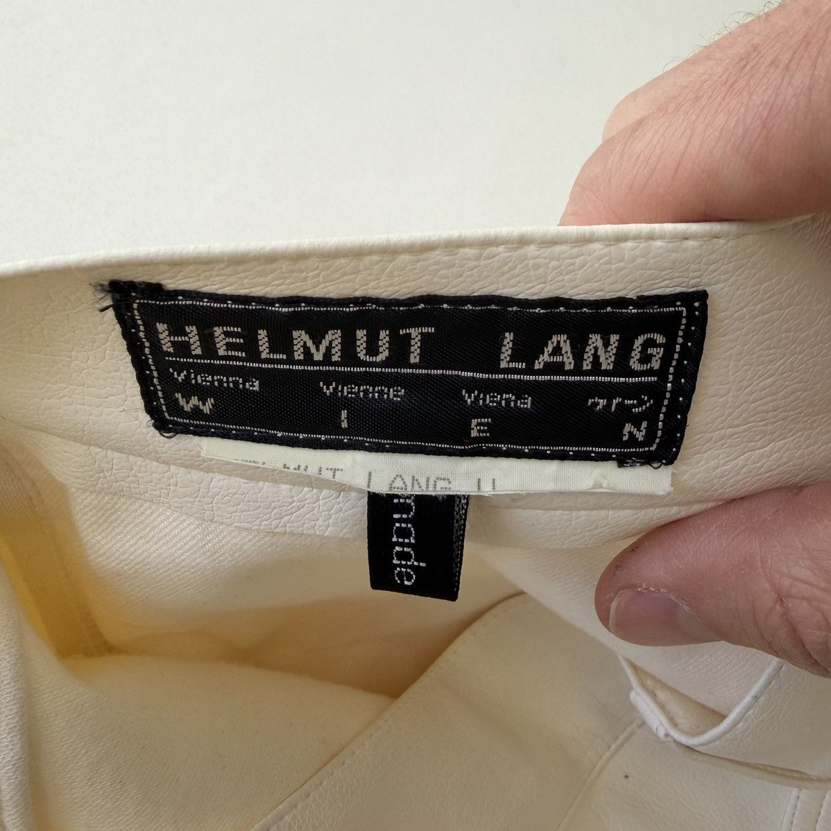 Helmut Lang 1980s Sample White Vegan Leather Pants Size US 30 / EU 46 - 7 Thumbnail
