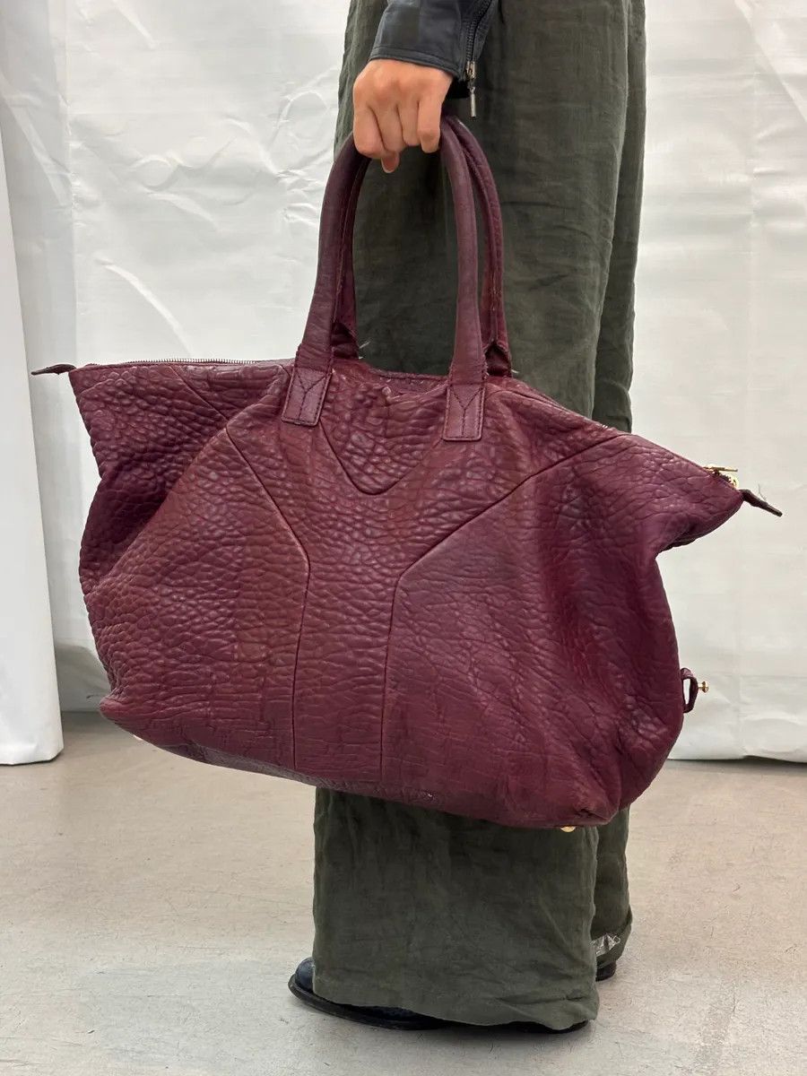 Yves Saint Laurent Yves Saint Laurent Bordeaux Leather Quilted Handle Bag Size ONE SIZE - 3 Thumbnail