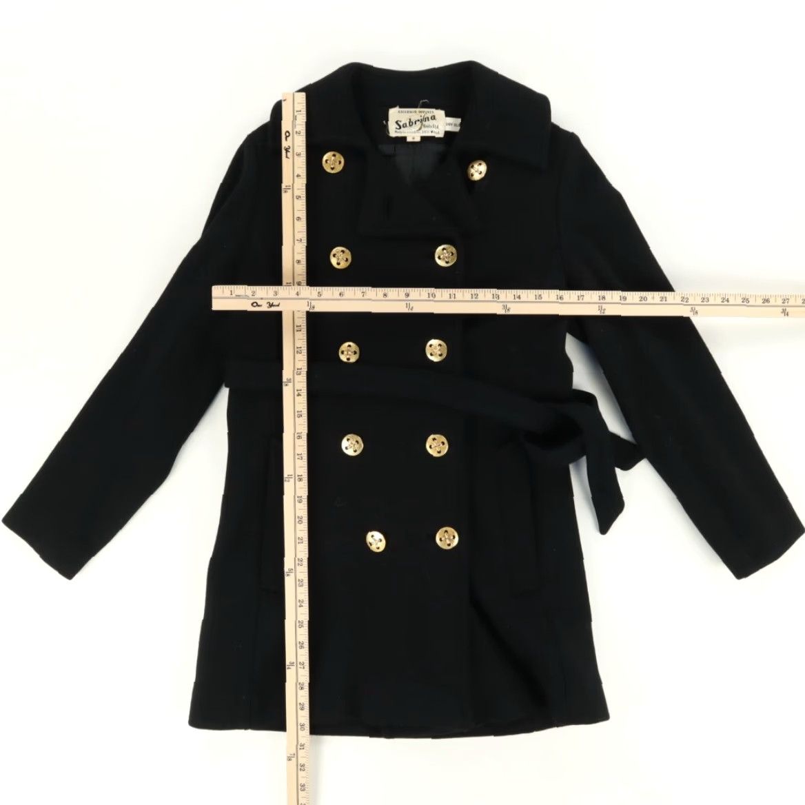 Doublet VTG Sabrina Knits Heavy Wool Double Breasted Coat Jacket Women Black 8 Size M / US 6-8 / IT 42-44 - 3 Thumbnail