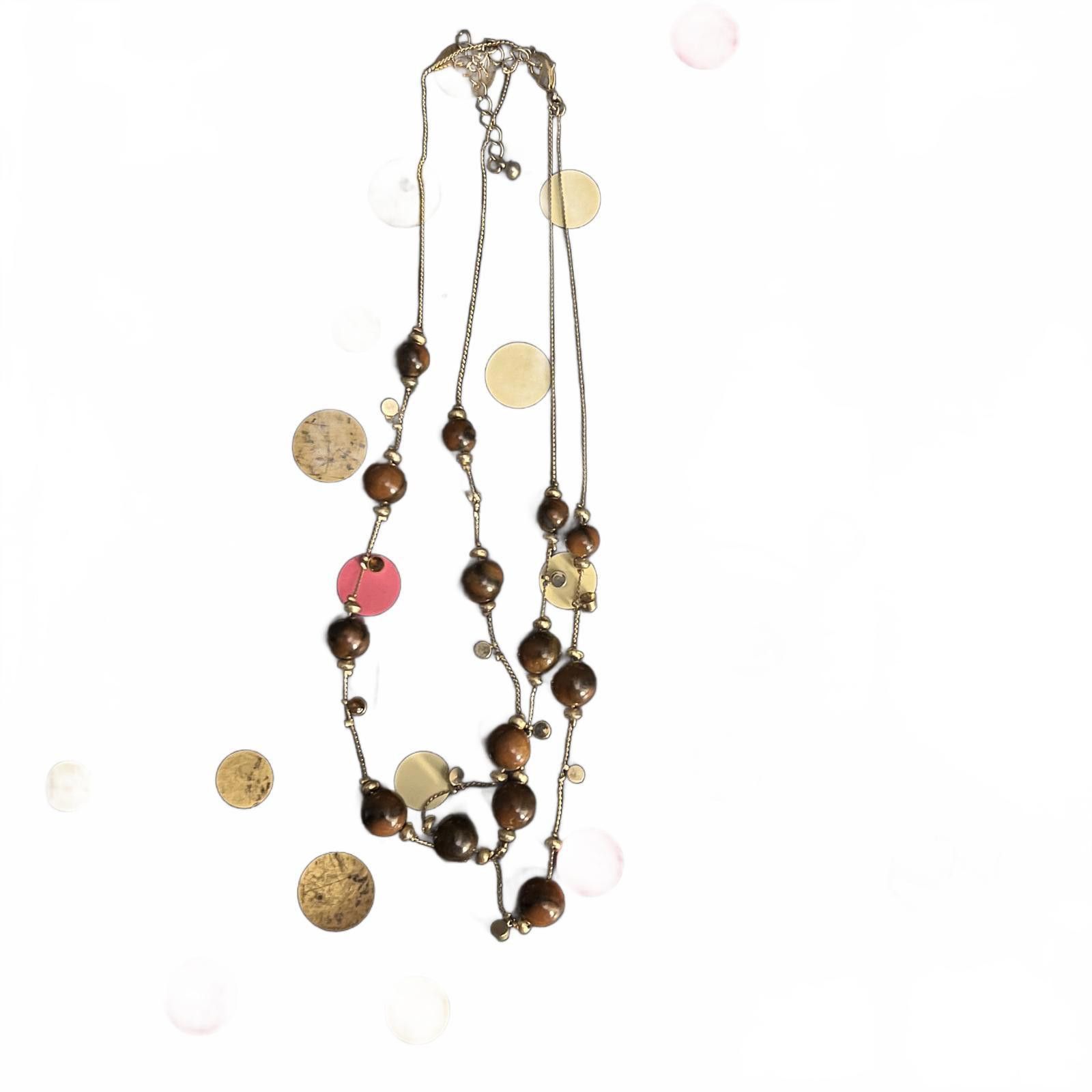 Unknown London Brown Beaded Layered Necklace Size ONE SIZE - 4 Thumbnail