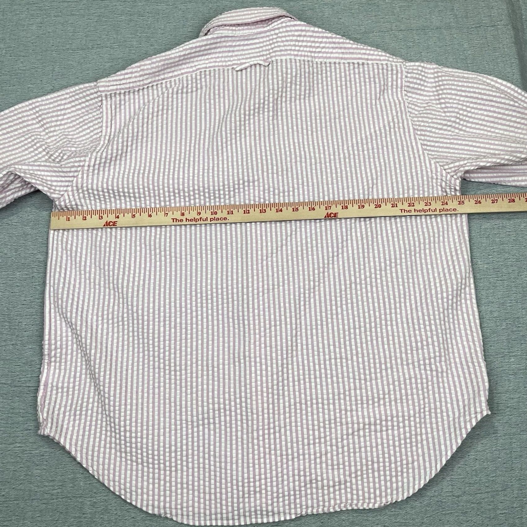 Vintage J. Peterman Let It Breathe Seersucker Shirt Striped Pink 100% Cotton Size XL Button-Up Long Sleeve Mens Size US XL / EU 56 / 4 - 7 Thumbnail