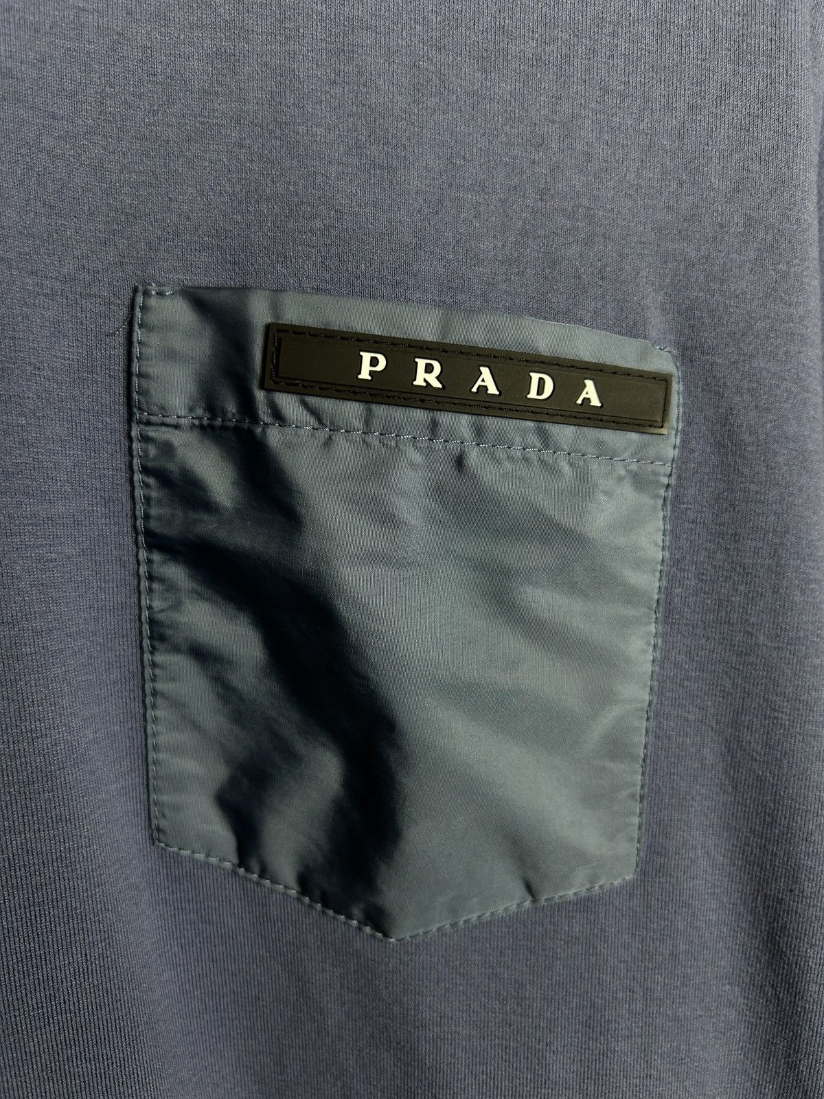 Prada Prada SS19 Nylon Pocket Collared Polo Long Sleeve Blue M Size US M / EU 48-50 / 2 - 3 Thumbnail