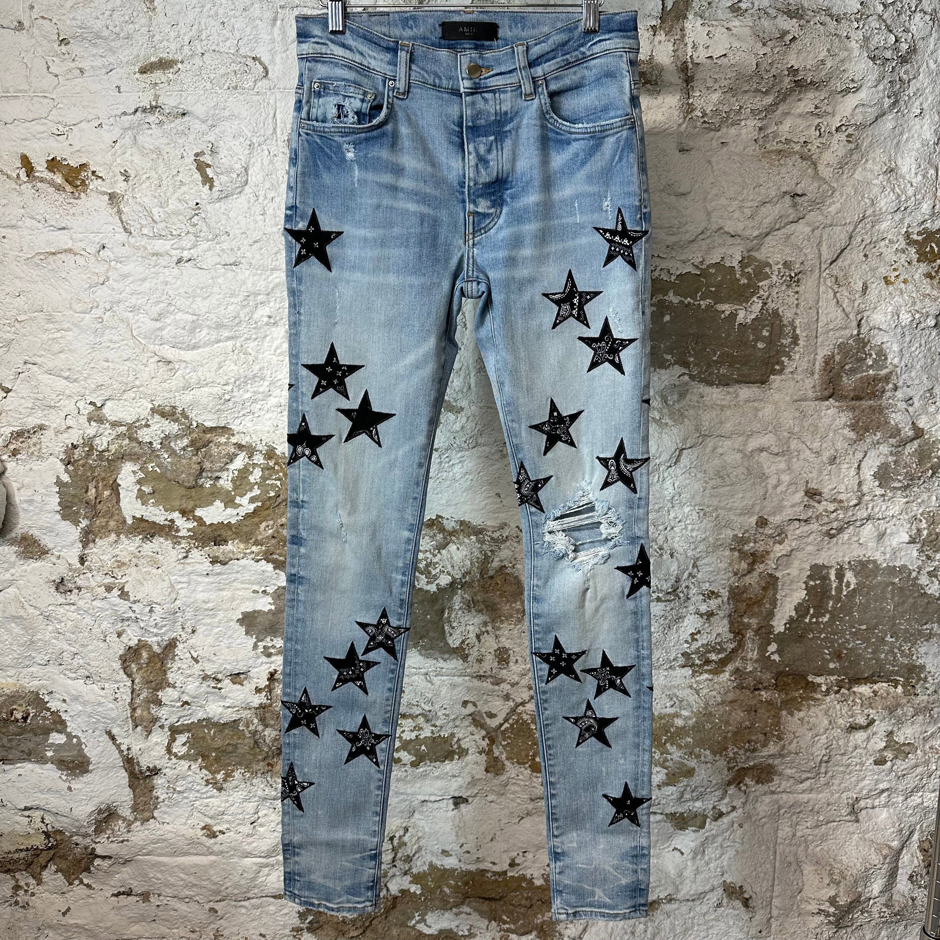 Amiri Amiri MX1 Red Paisley Dark Blue Denim Jeans Size 29 | Grailed