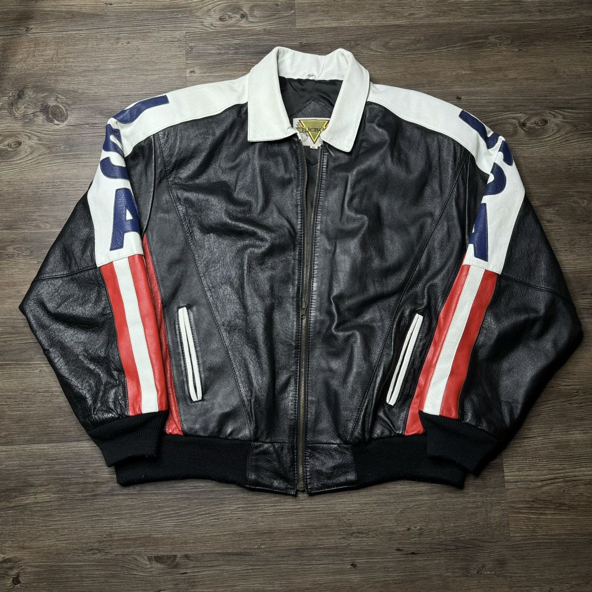 Vintage VINTAGE 90’s USA LEATHER JACKET PHASE 2 Size US XL / EU 56 / 4 - 1 Thumbnail